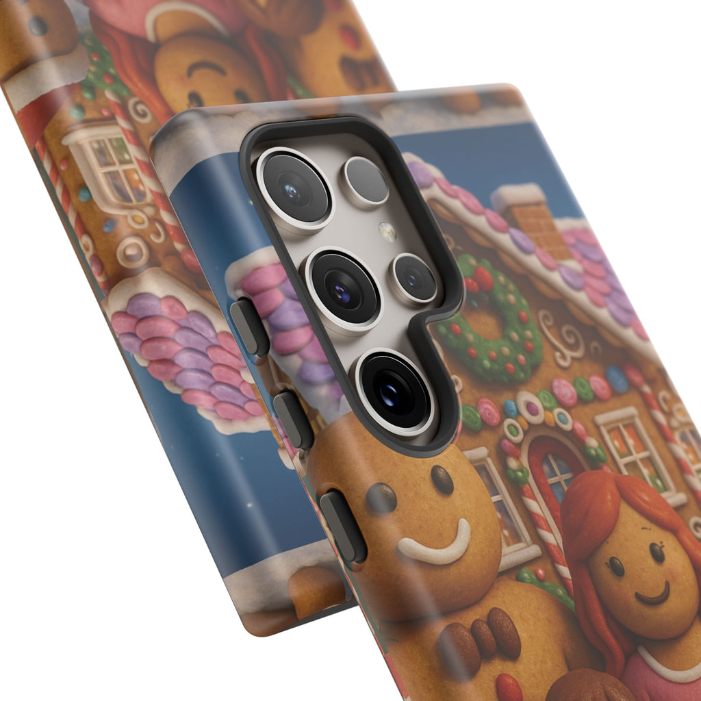 Coque de téléphone esthétique Famille en Pain d'Épices – Design d'inspiration vintage sur le thème de Noël – Étui stylé pour modèles iPhone et Samsung Galaxy