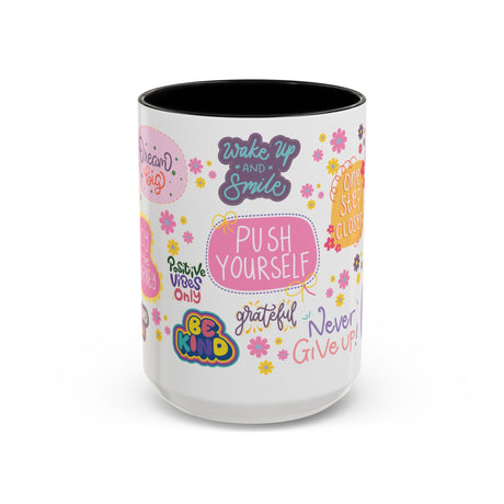 Good Vibes Only Coffee Mug 11 & 15 oz Ceramic Inspirational Cup, Positive Affirmation Gift for Mom, Teacher & Coworker | Morning Motivation Mother's Day, or Cozy Spring Mornings