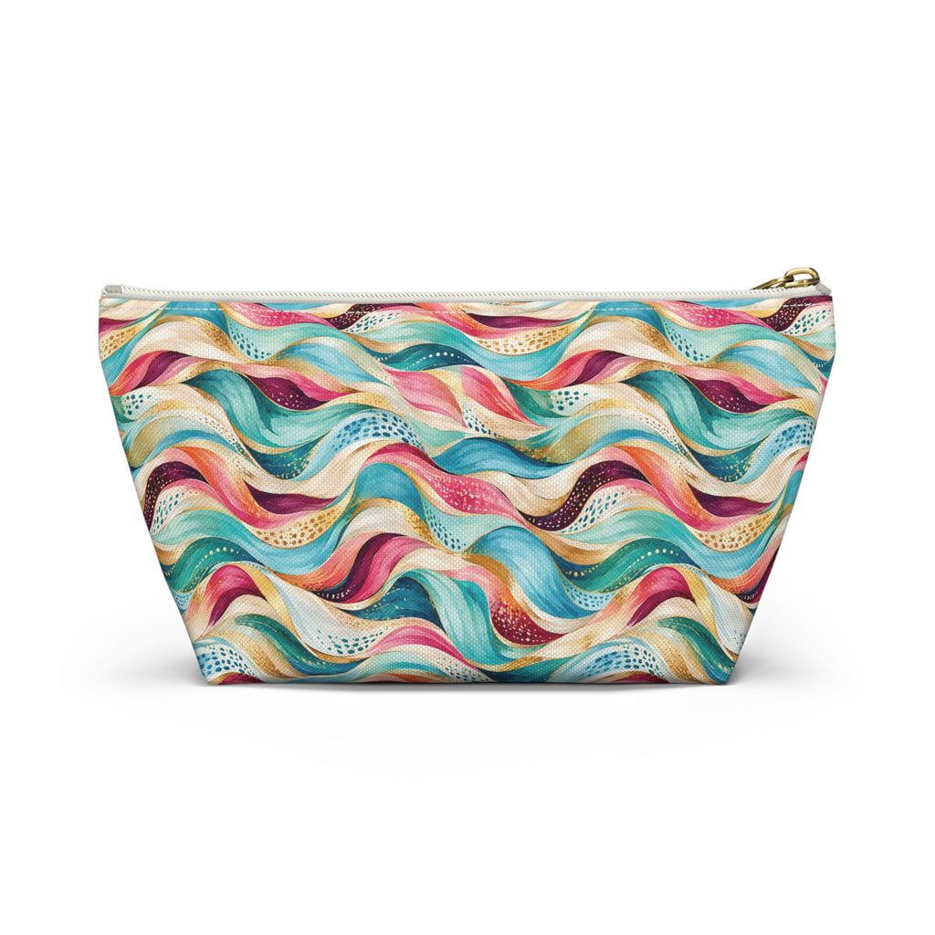 Wavy Rainbow Accessory Pouch – T-Bottom Cosmetic & Travel Organizer