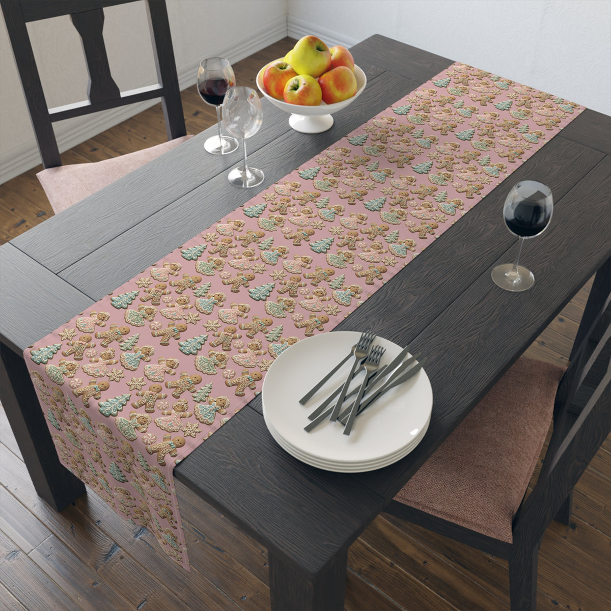 Gingerbread Cookies Holiday Table Runner