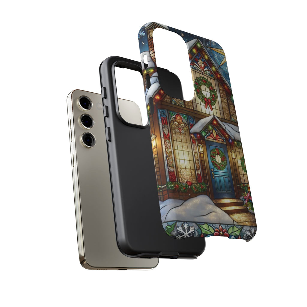 Stain Glass Christmas Phone Case Unique Holiday Protection for Your Device | Stylish & Durable Cover Gift for Her Phone 15, Samsung iPhone Samsung Accessory Gift for Her