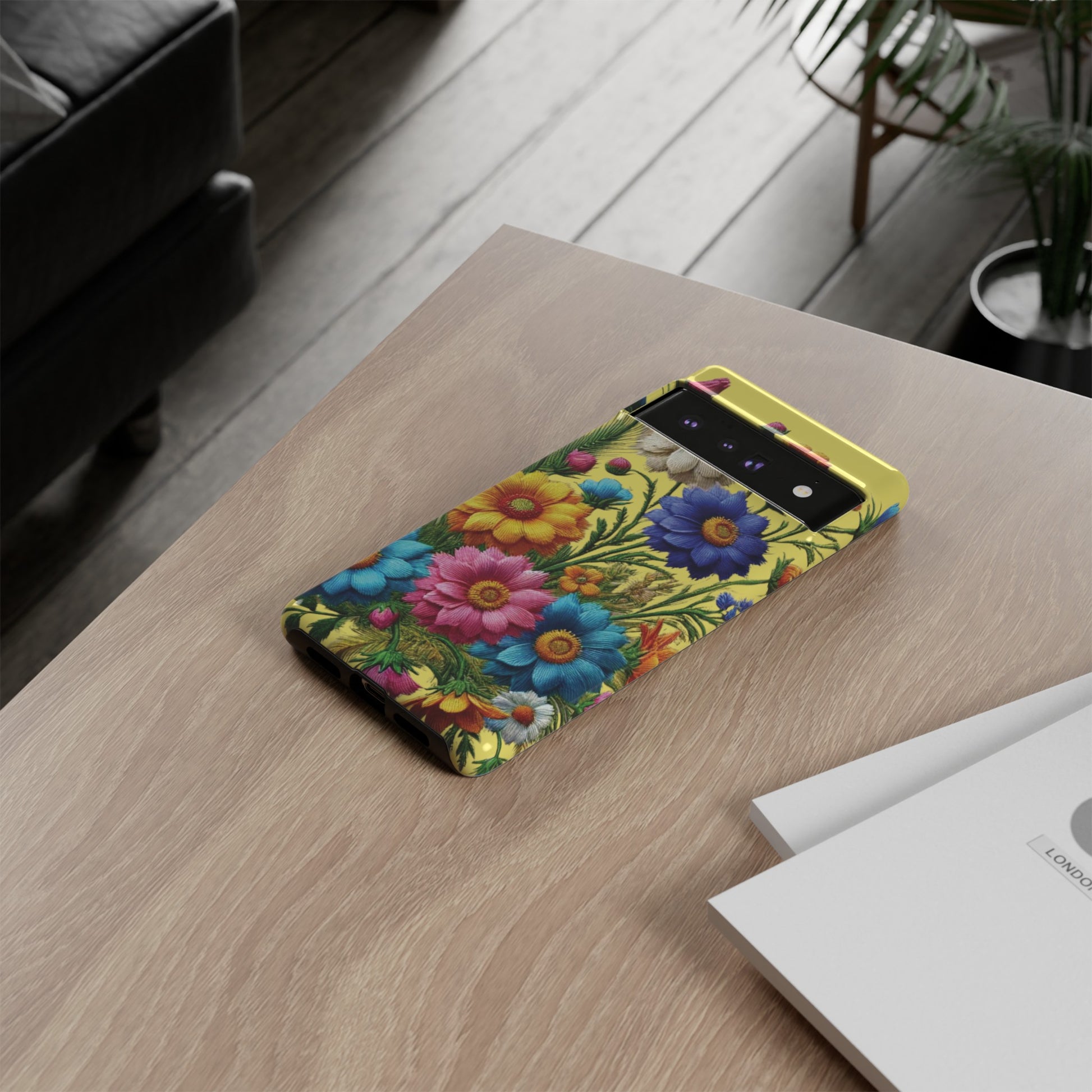 Phone Case Yellow Bright Floral Protective Phone Case Gift for Her Phone 15, Samsung iPhone Samsung  iPhone 15, Samsung iPhone Samsung Accessory Gift for Her