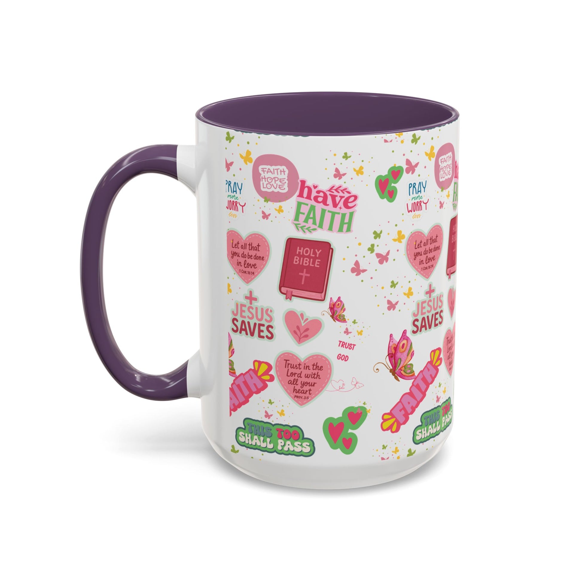 Start Your Day with Faith | Christian Mug with Bible Verse | Inspirational Gift for Christians | 11oz and 15oz Ceramic Coffee Mug Cozy Spring Mornings