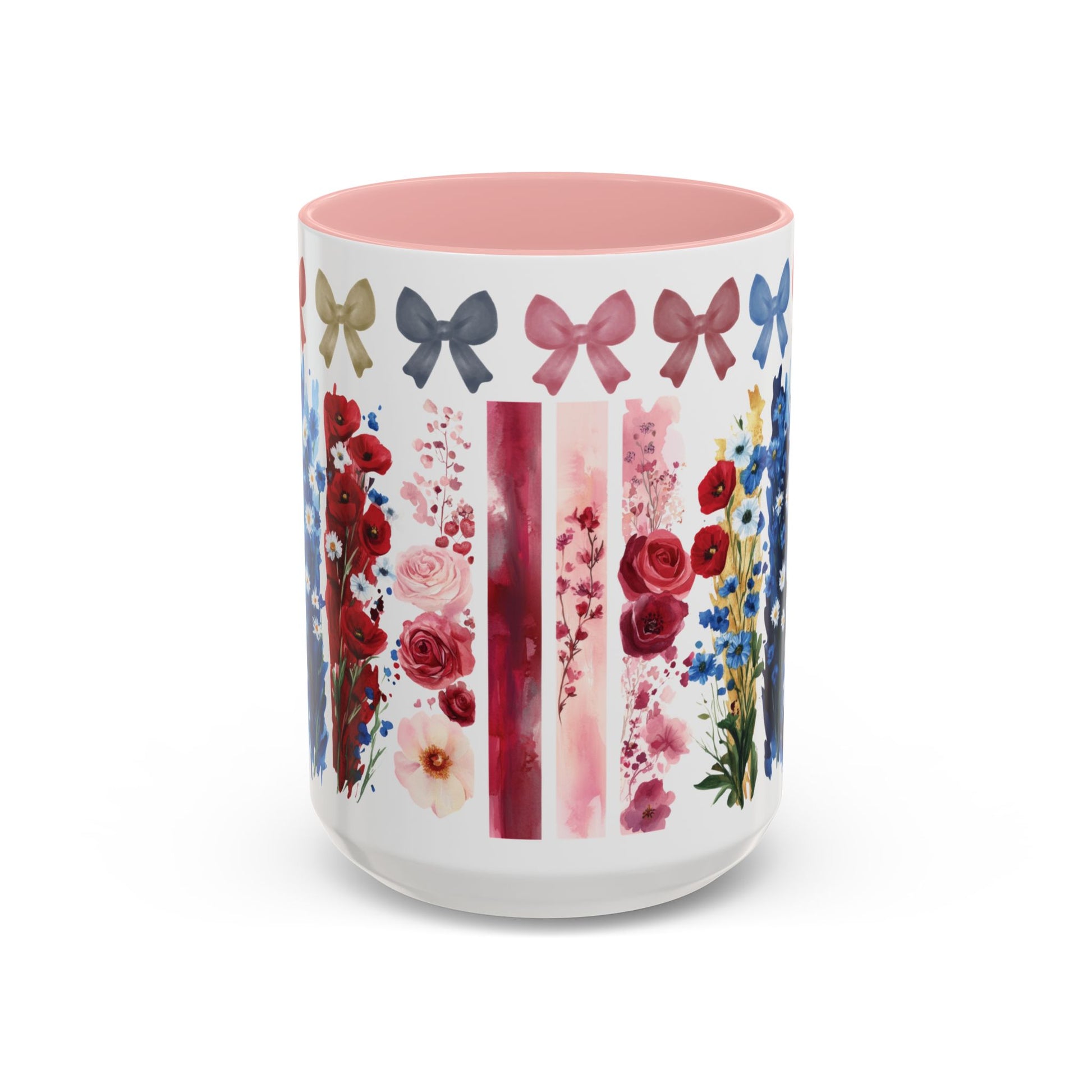 Brushstroke floral With Bows| Christian Mug with Bible Verse | Inspirational Gift for Christians | 11oz and 15oz Ceramic Coffee Mug Cozy Spring Mornings