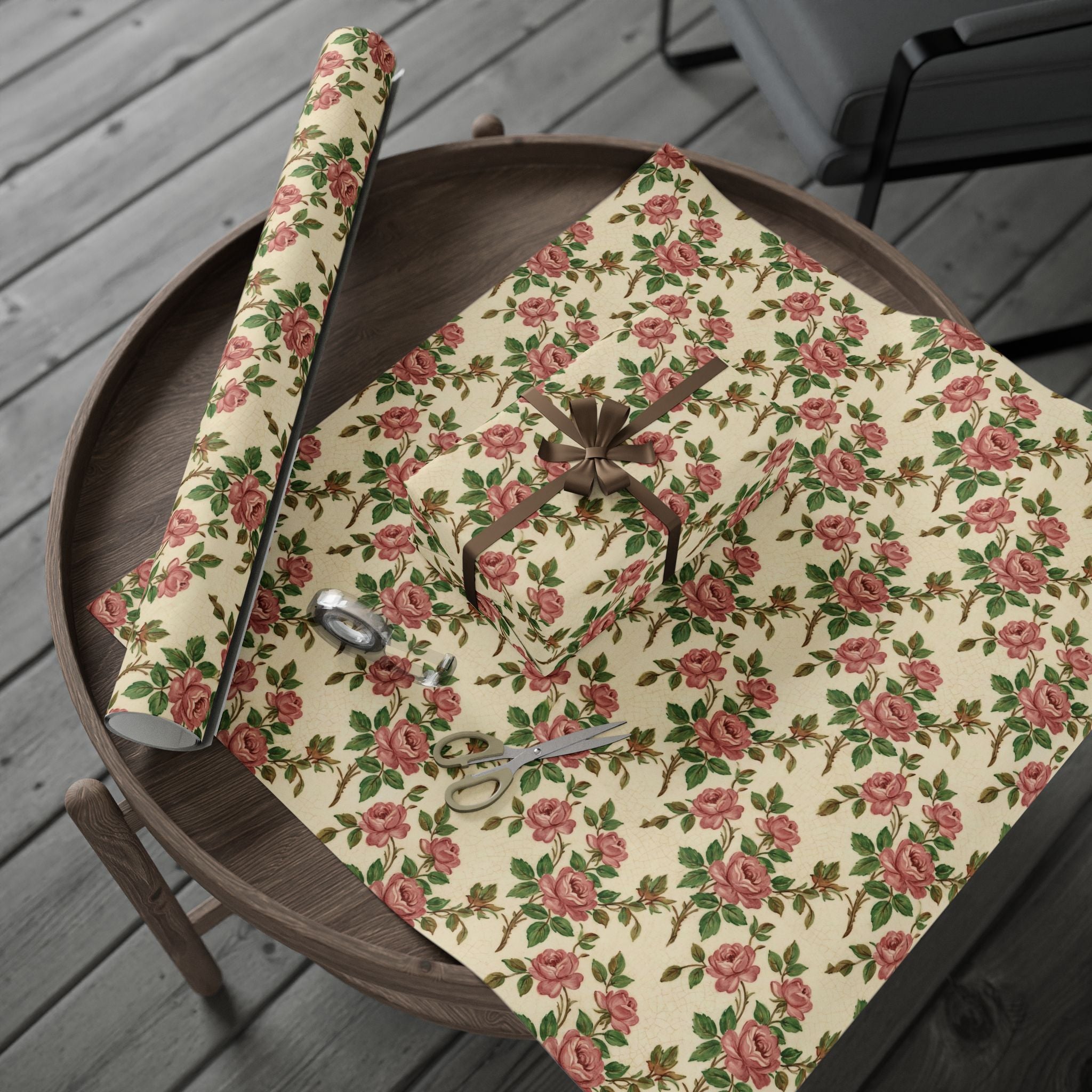 Franciscan Roses Gift Wrap | Vintage Floral Wrapping Paper for Gifts
