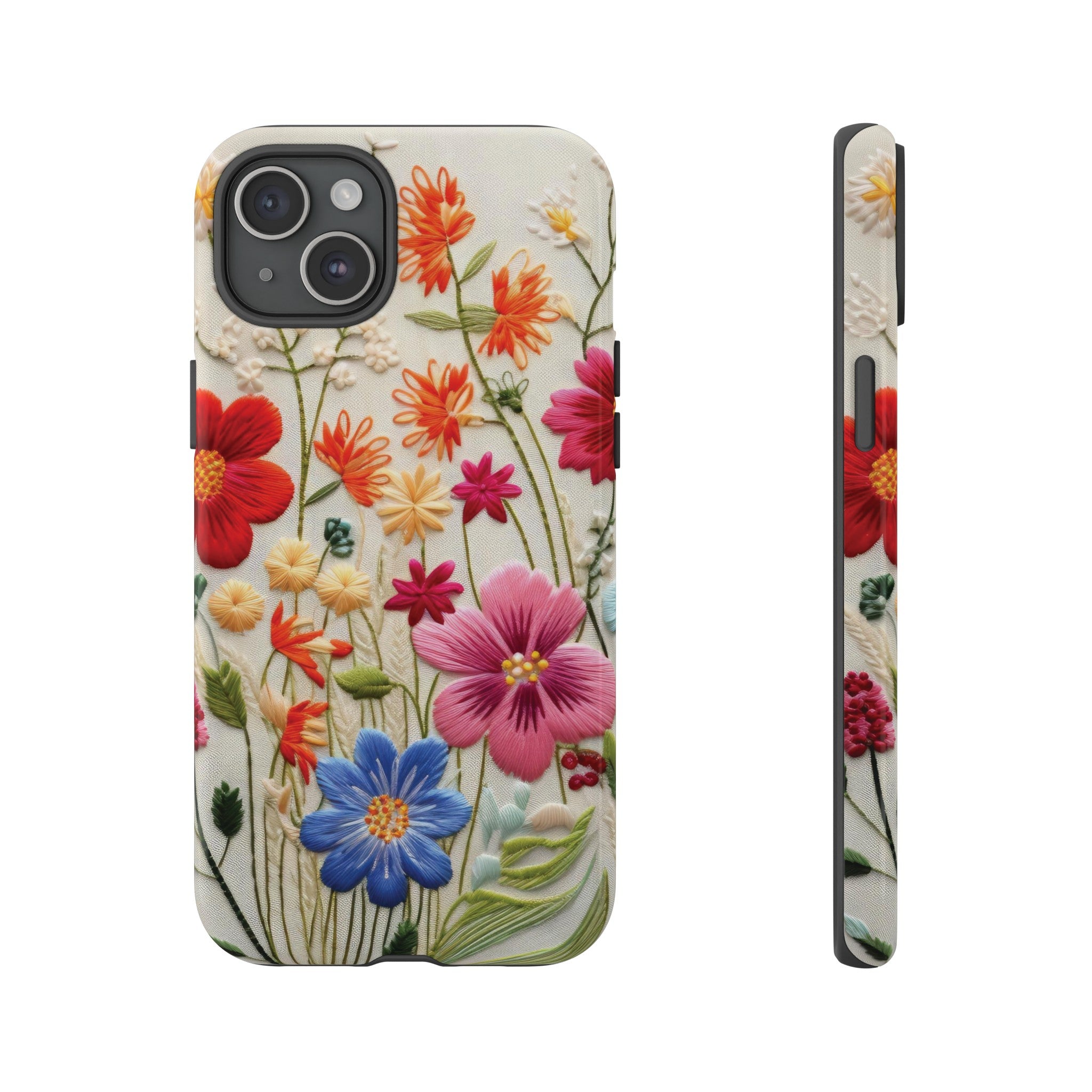 3D Floral Phone Case Elegant Faux Flower Durable for iPhone Samsung Smartphone iPhone 15, 14, 13 Samsung Gift for Mom