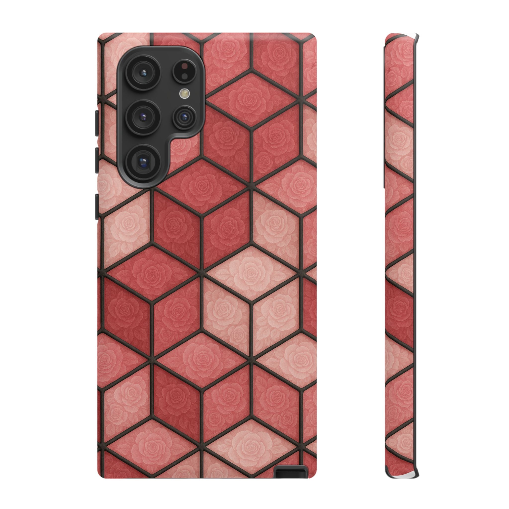 Geometric Stained Glass Illusion Phone Case Colorful Abstract Art, Aesthetic Protective Cover for iPhone, Samsung & Google, Unique Gift Idea Mom
