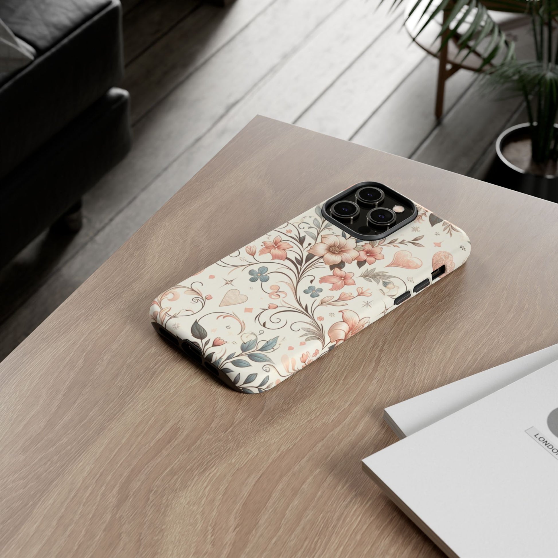 Floral Design Luxury Phone Tough Case Floral Elegant Durable Stylish for Modern Devices iPhone 17, 16 15, Samsung iPhone Samsung Accessory Gift for Her