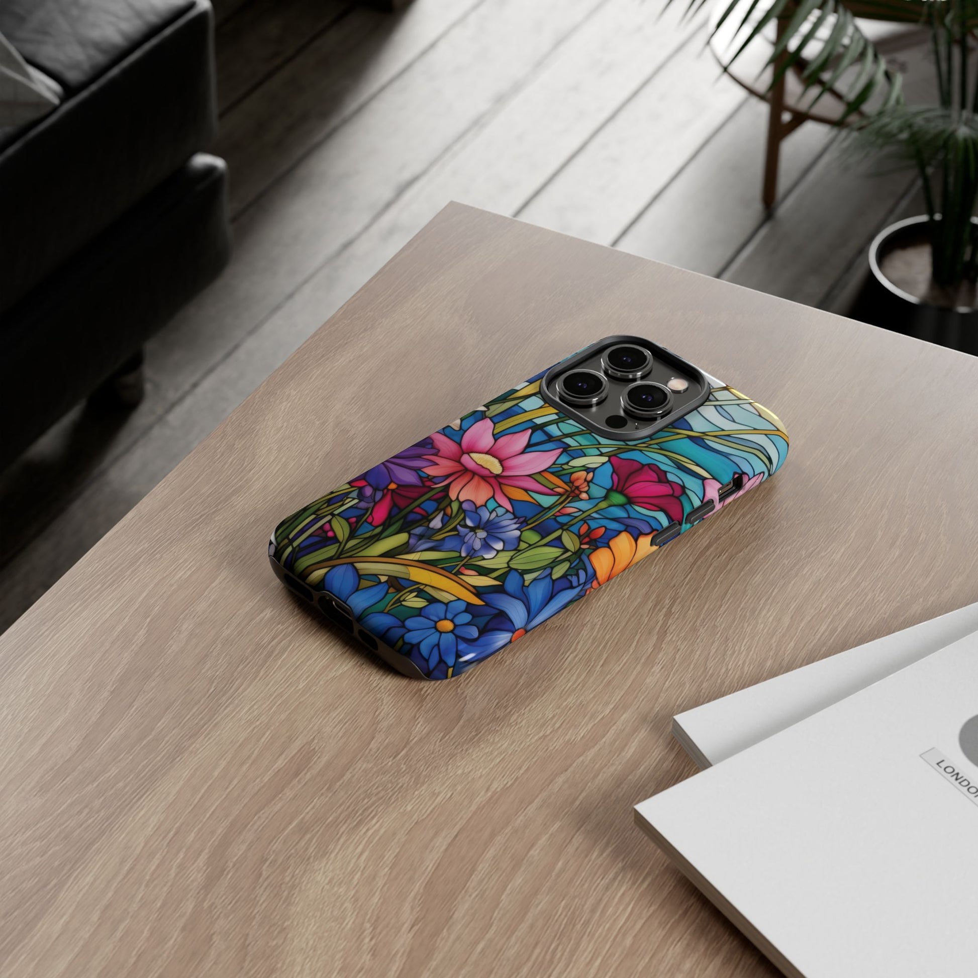 Wildflowers Stain Glass Illusion Phone Case Unique Holiday Protection for Your Device | Stylish & Durable Cover Gift for Her Phone 15, Samsung iPhone Samsung Accessory Gift for Her