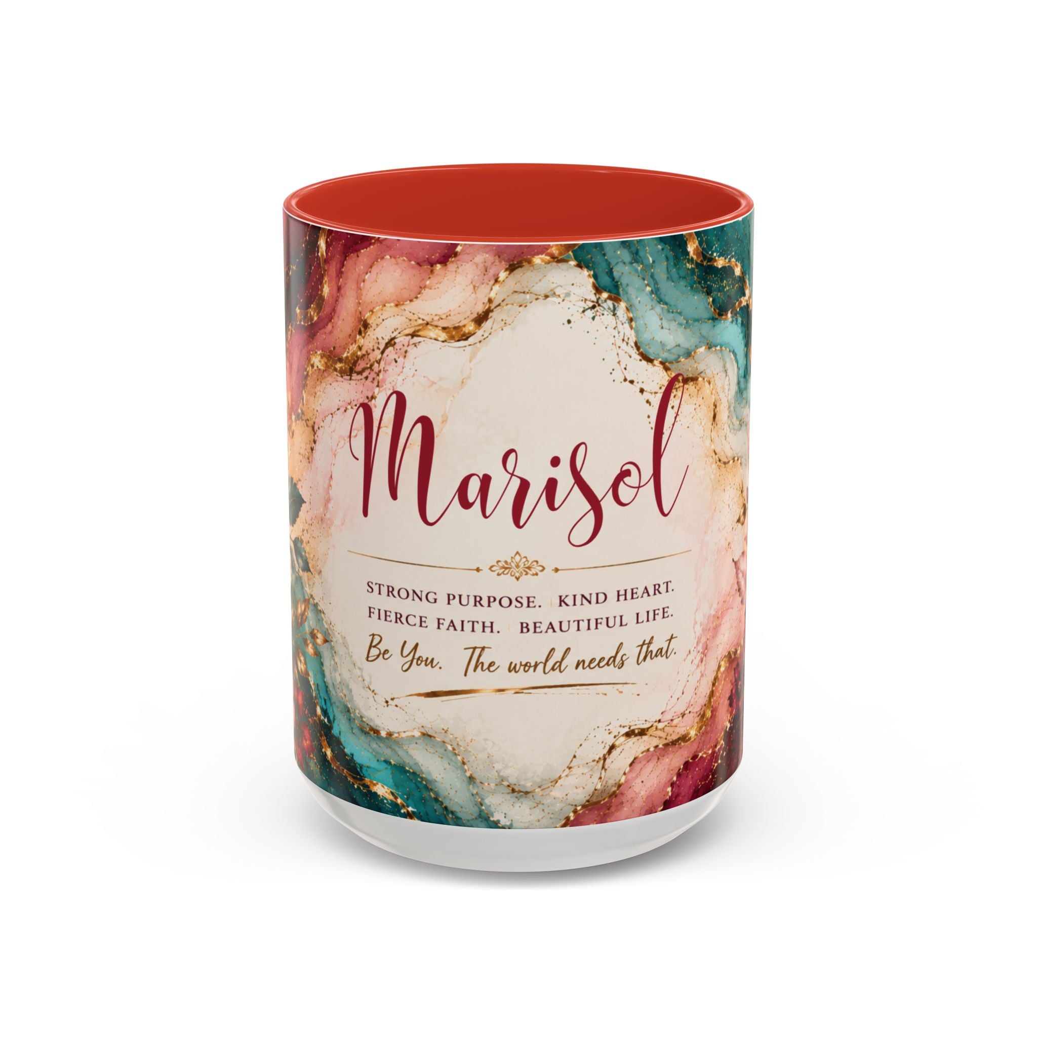 Personalized Name Mug for Women, Inspirational Color Handle Coffee Mug, 11 oz or 15 oz Gift for Her