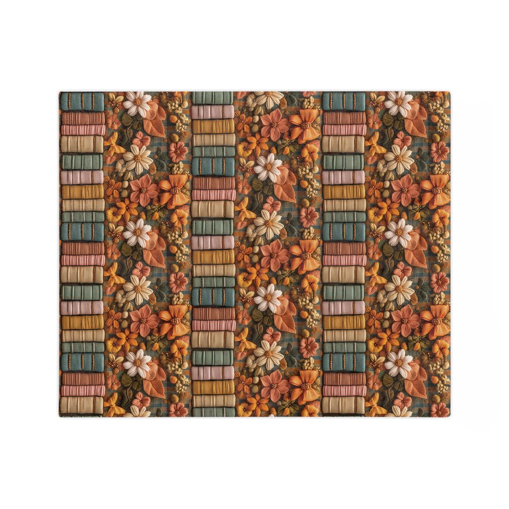 Cozy Boho Fall Minky Blanket 3D Illusion Books & Bows Design | Perfect for Autumn Comfort, Warmth, and Style | Ideal Gift for Book Lovers and Fall Enthusiasts Housewarming Gift Throw - MRSBYVALLE