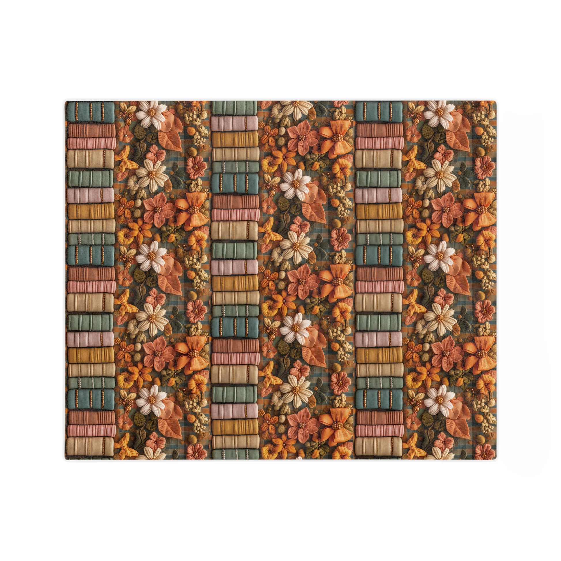 Cozy Boho Fall Minky Blanket 3D Illusion Books & Bows Design | Perfect for Autumn Comfort, Warmth, and Style | Ideal Gift for Book Lovers and Fall Enthusiasts Housewarming Gift Throw - MRSBYVALLE