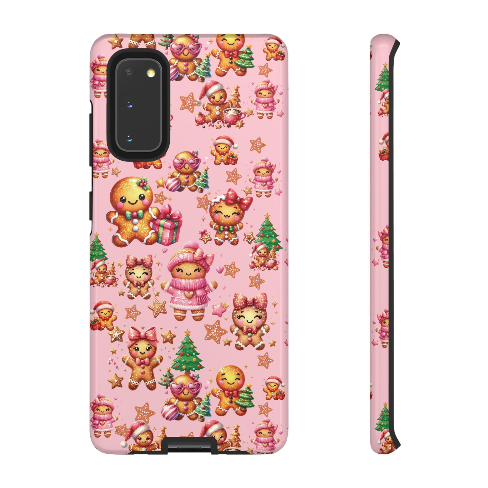 Adorable Pink Gingerbread Girl Phone Case Girly Holiday Vibes, Sweet Christmas Aesthetic, Cute & Festive Gift Idea for Her, Fun Protective Cover