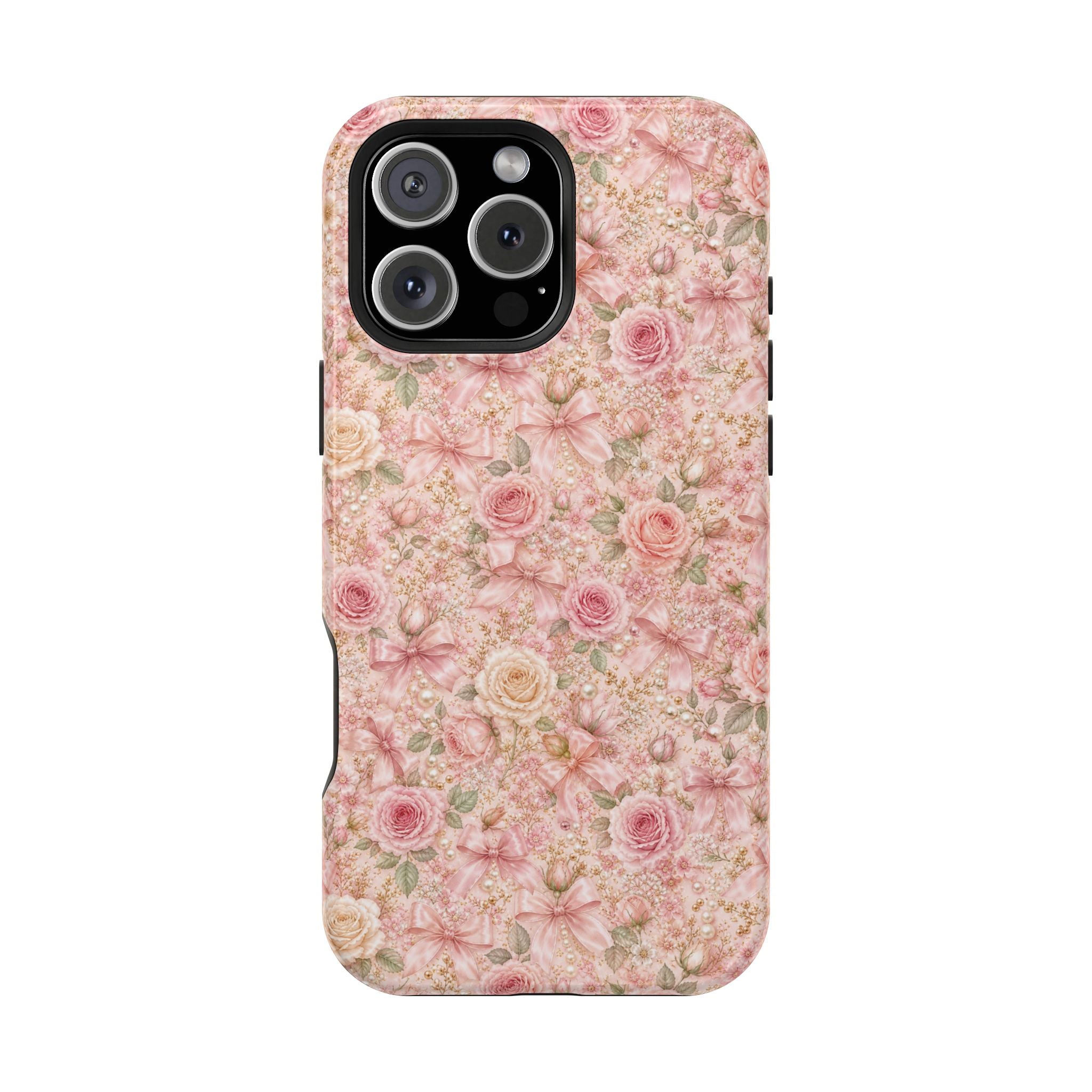 Floral Rose Pattern Magnetic Impact-Resistant Phone Case iPhone and Samsung