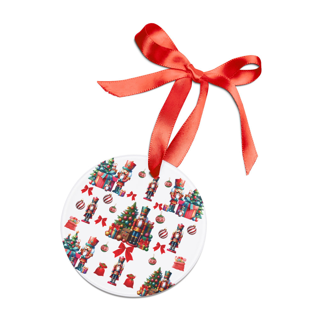 Nutcrackers Christmas Acrylic Ornament Elegant Design Ornament with Ribbon Perfect Christmas Decoration | Durable Holiday Keepsake | Charming Winter Design | Ideal for Tree Trimming and Gift Giving - MRSBYVALLE