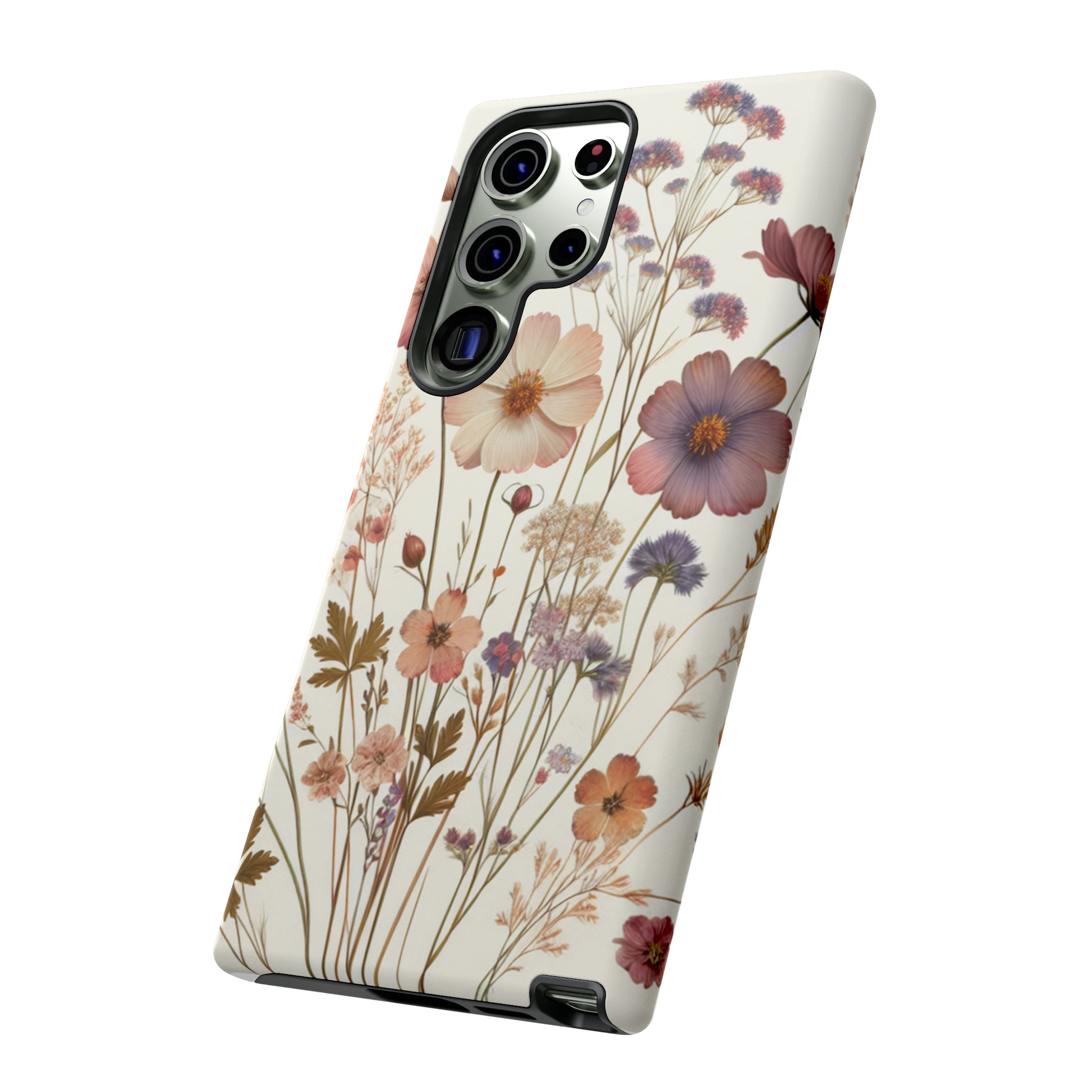 Wildflower Boho Luxury Phone Tough Case Floral Elegant Durable Stylish for Modern Devices iPhone 15, Samsung iPhone Samsung Accessory Gift for Her.
