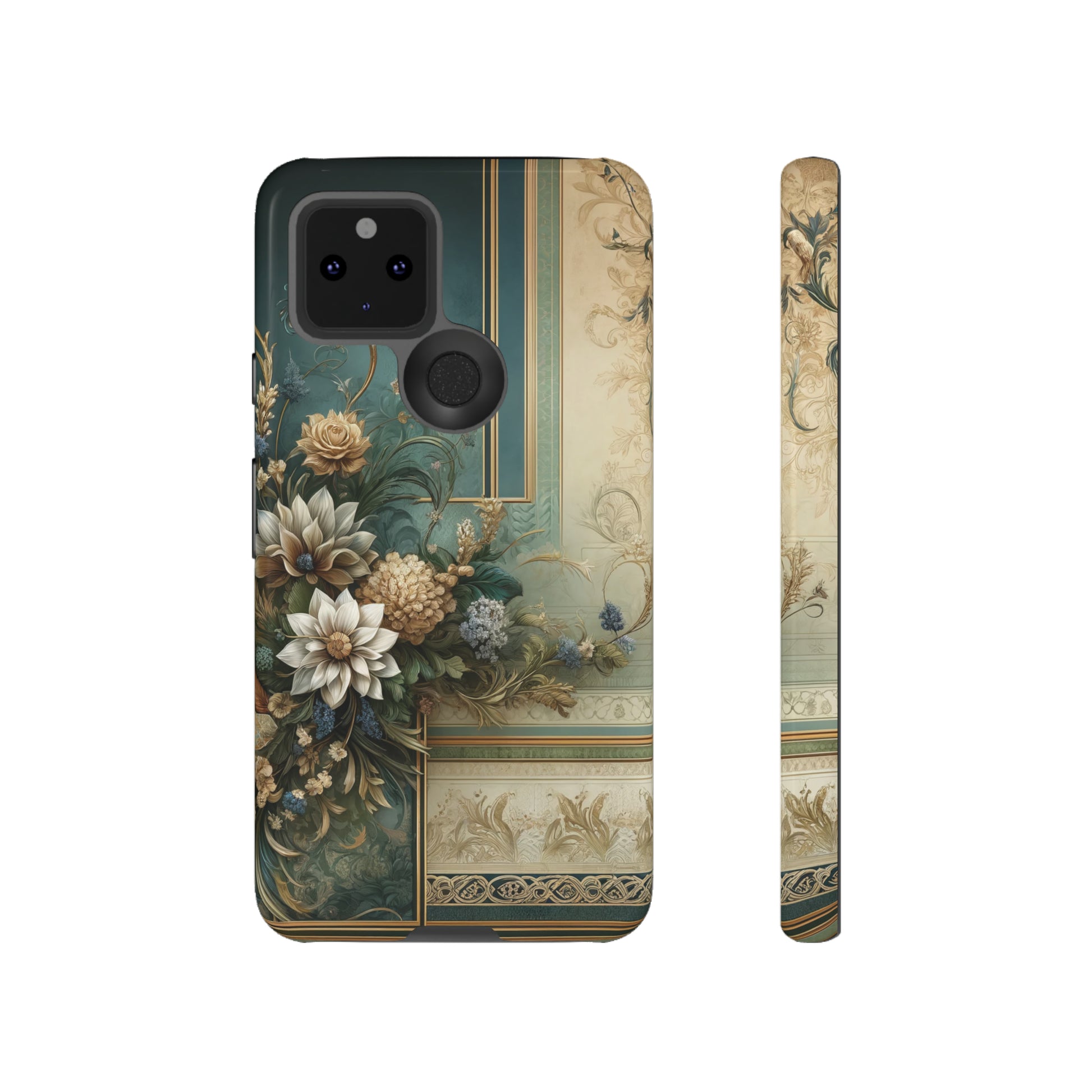 Victorian Floral Boho Luxury Phone Tough Case Floral Elegant Durable Stylish for Modern Devices iPhone 15, Samsung iPhone Samsung Accessory Gift for Her.