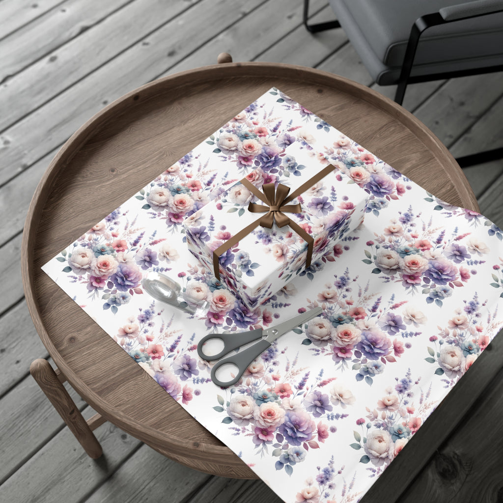 Pastel Wildflowers Gift Wrap It's Perfect for Weddings, Bridal & Baby Showers Eco-Friendly, Vibrant Design in Matte/Satin, All Occasion.