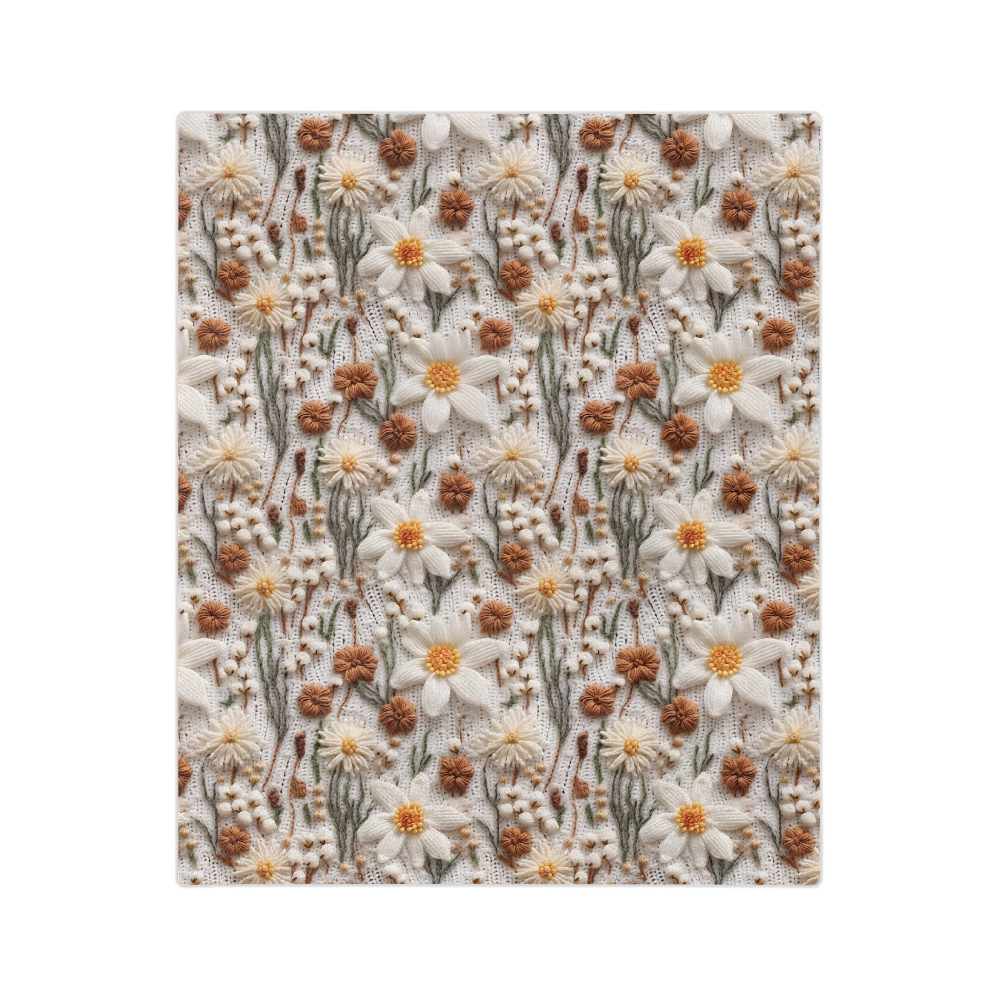Wildflower Mirage Boho 3D Embroidery Illusion Minky Blanket Cozy Comfort Throw Ultra-Soft Microfiber Comfort Blanket, Perfect for Snuggling Decor, Cozy All-Season Warmth, Comfort Housewarming Gift Throw.
