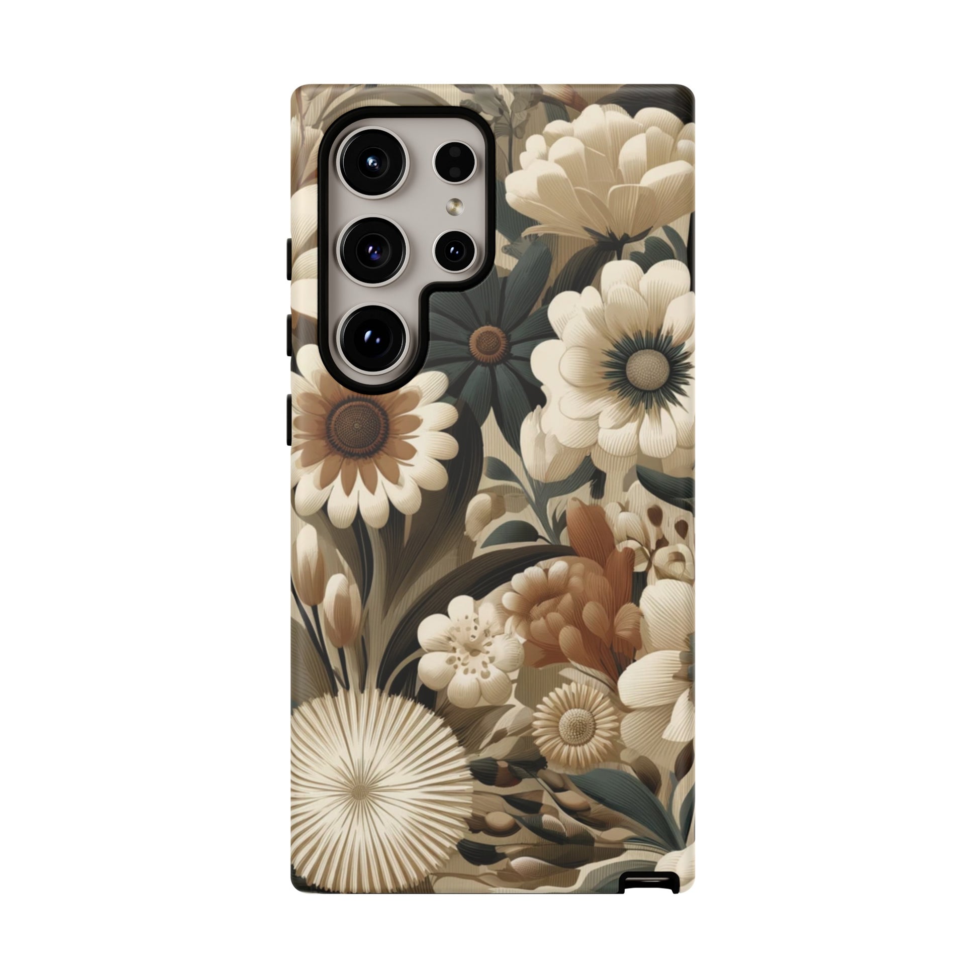 Mid-century Modern Floral Phone Case Durable for iPhone Samsung Gift iPhone 15, 14, 13 Samsung Pixel Gift for Mom Accessory Gift for Her