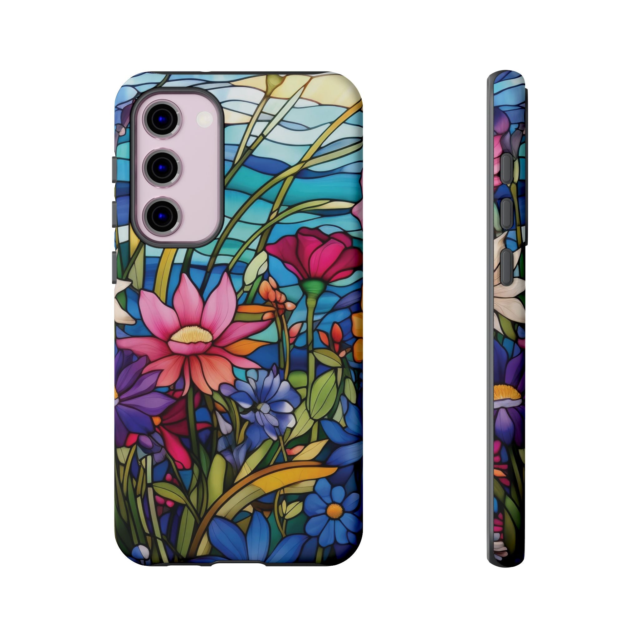 Wildflowers Stain Glass Illusion Phone Case Unique Holiday Protection for Your Device | Stylish & Durable Cover Gift for Her Phone 15, Samsung iPhone Samsung Accessory Gift for Her
