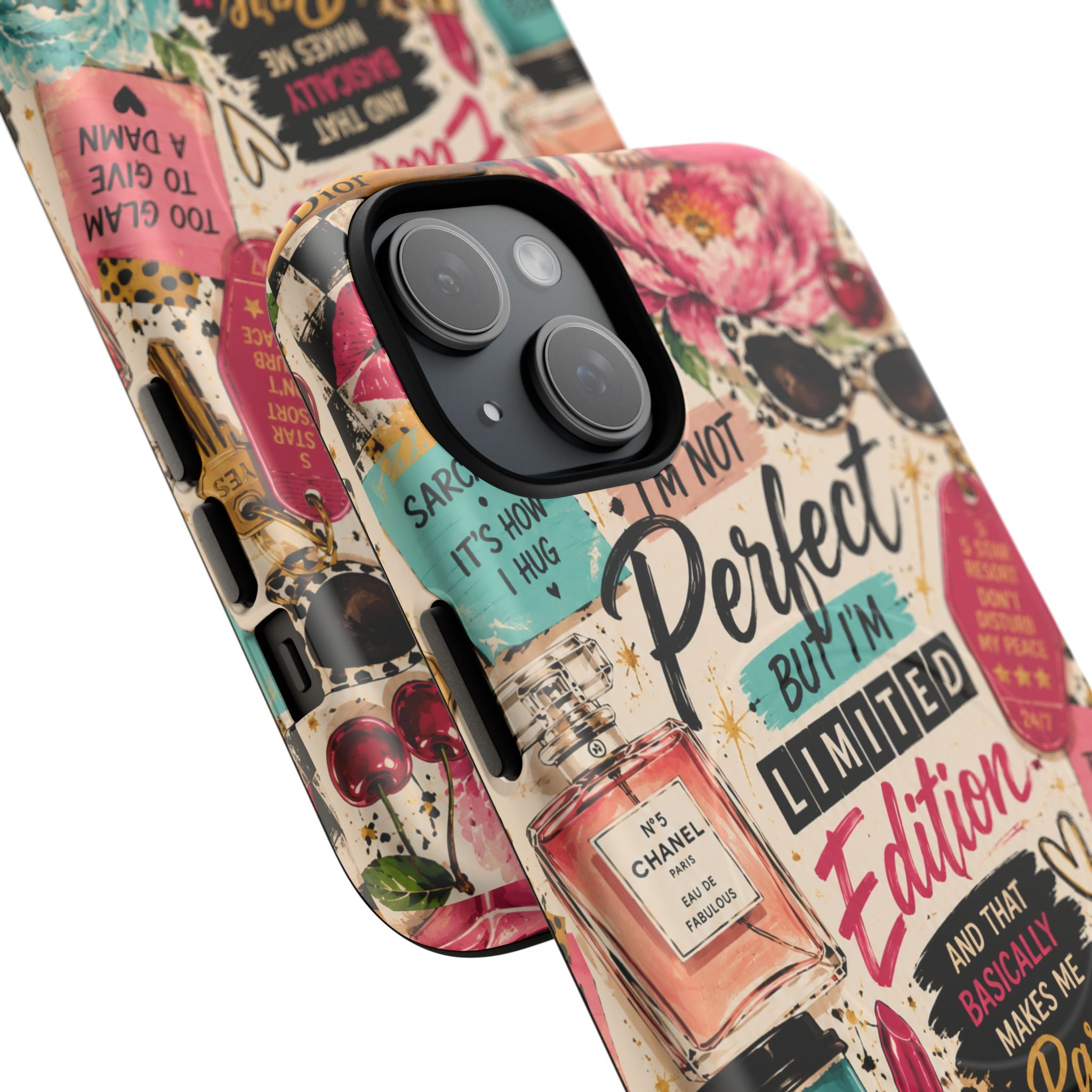 Perfect I'm Limited Edition phone case Tough Magnetic Case has Retro Funny Women's Gift Chic Pink Vintage iPhone & Samsung