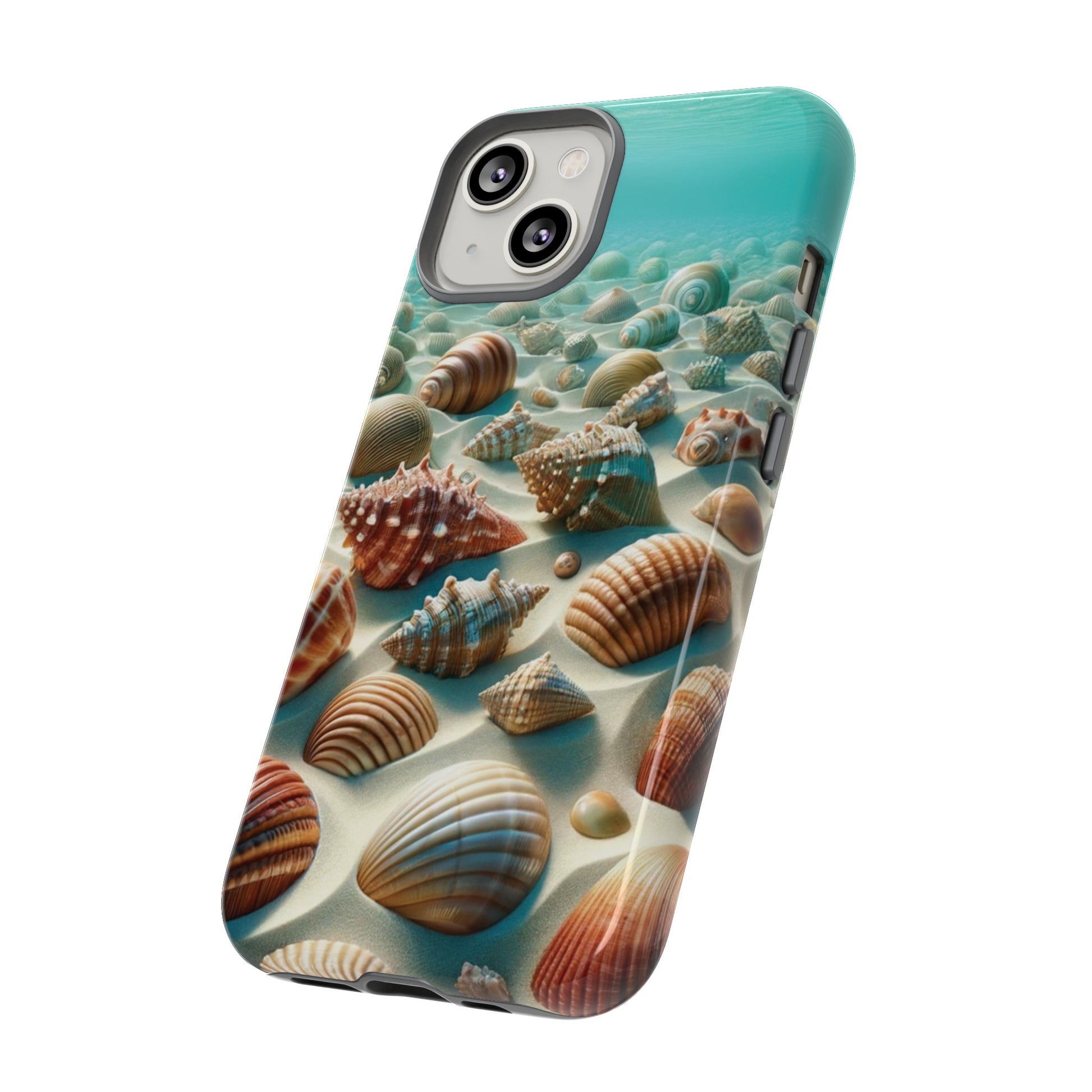 Plush Ocean Bliss Turquoise Seashell Ocean Beach View Protective Phone Case Gift for Her Phone 15, Samsung iPhone Samsung Gift for Her Case iPhone 15, Samsung iPhone Samsung Accessory Gift for Her.