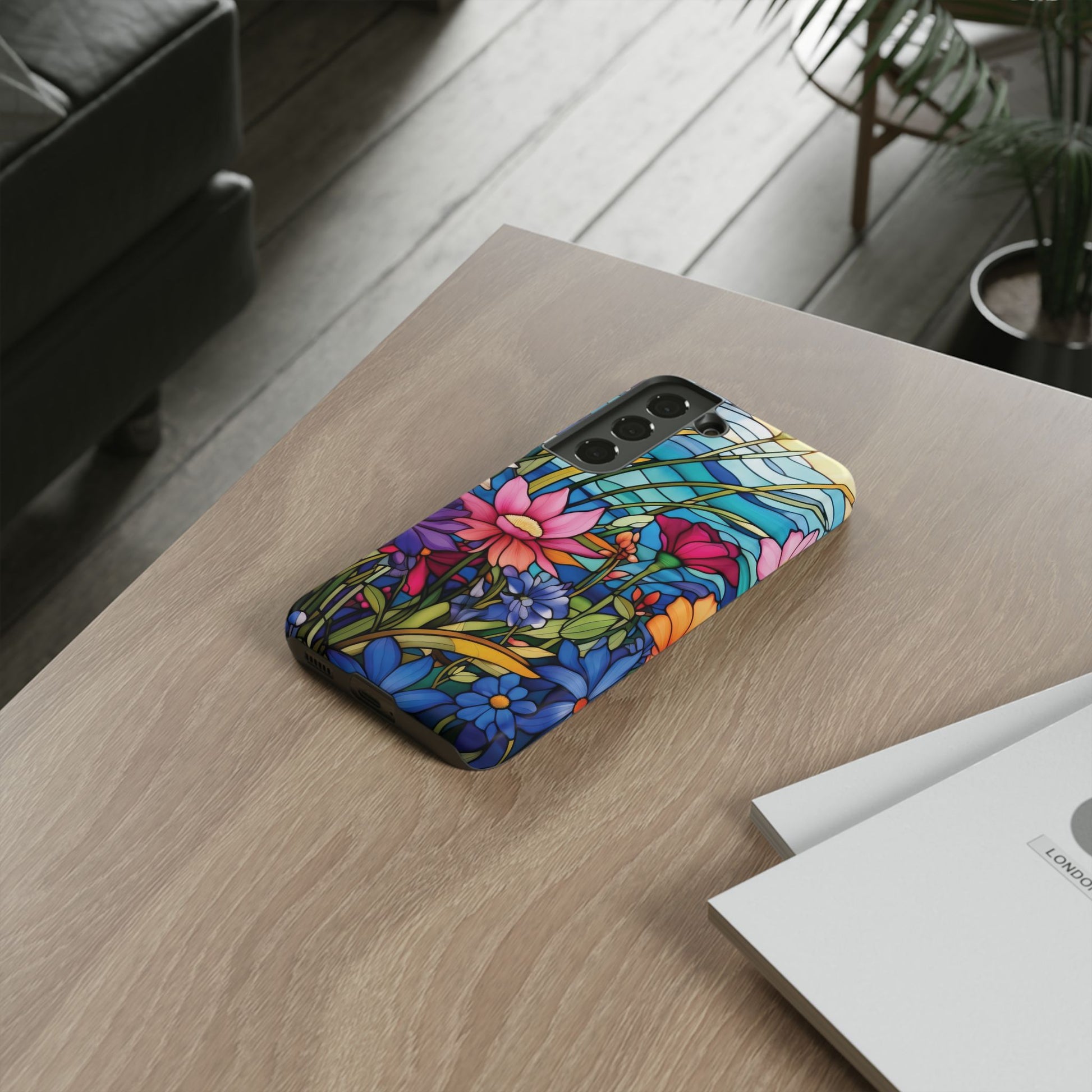 Wildflowers Stain Glass Illusion Phone Case Unique Holiday Protection for Your Device | Stylish & Durable Cover Gift for Her Phone 15, Samsung iPhone Samsung Accessory Gift for Her