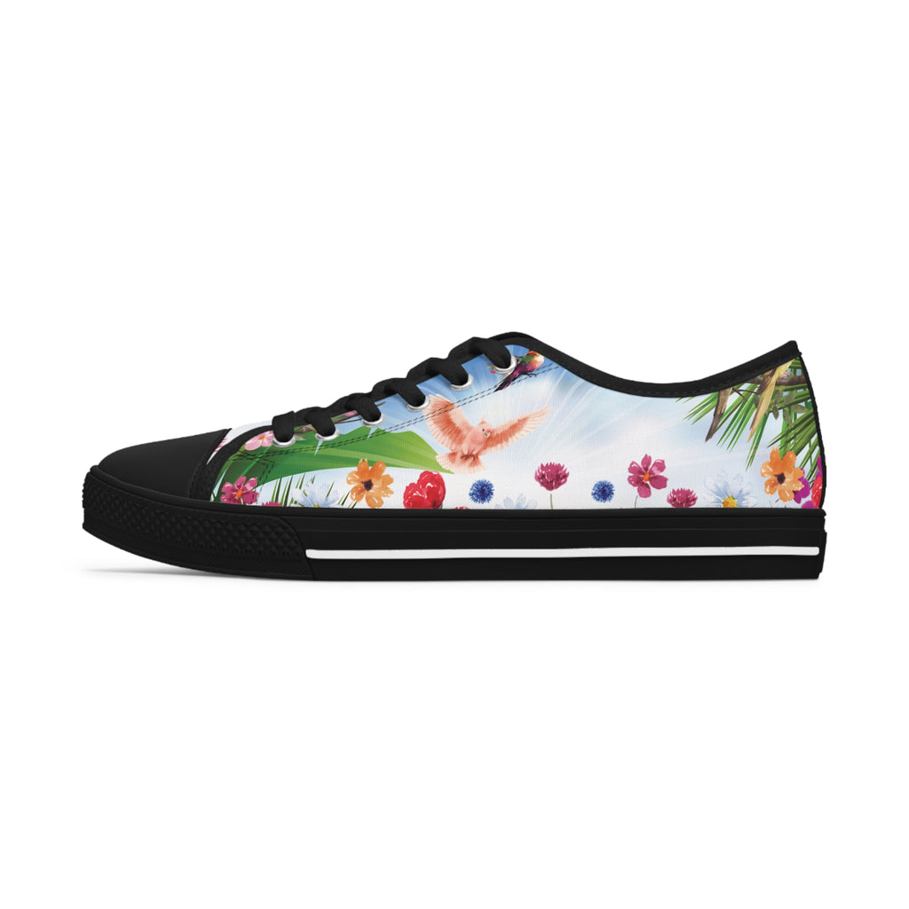 Tropical Birds Women's Low Top Sneakers Breathable Polyester Canvas, Lightweight Stylish Comfortable All-Day Wear, Perfect for Walking and Everyday Activities - MRSBYVALLE