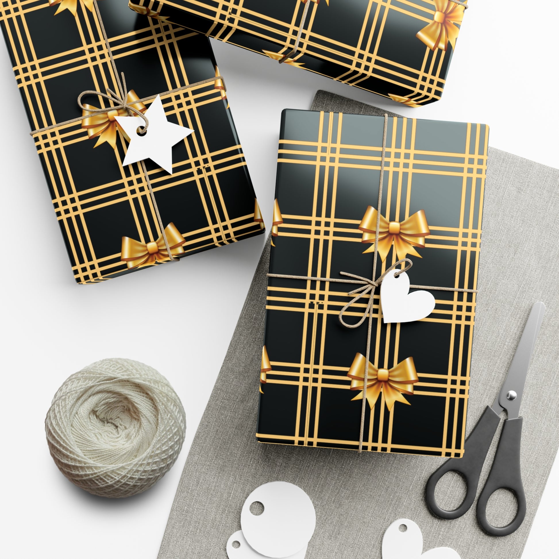 Black and Gold Bows Wrapping Paper Luxury Lover's Wrapping Paper Collection Festive Perfect for Wedding Holiday Decor – Premium Quality - MRSBYVALLE