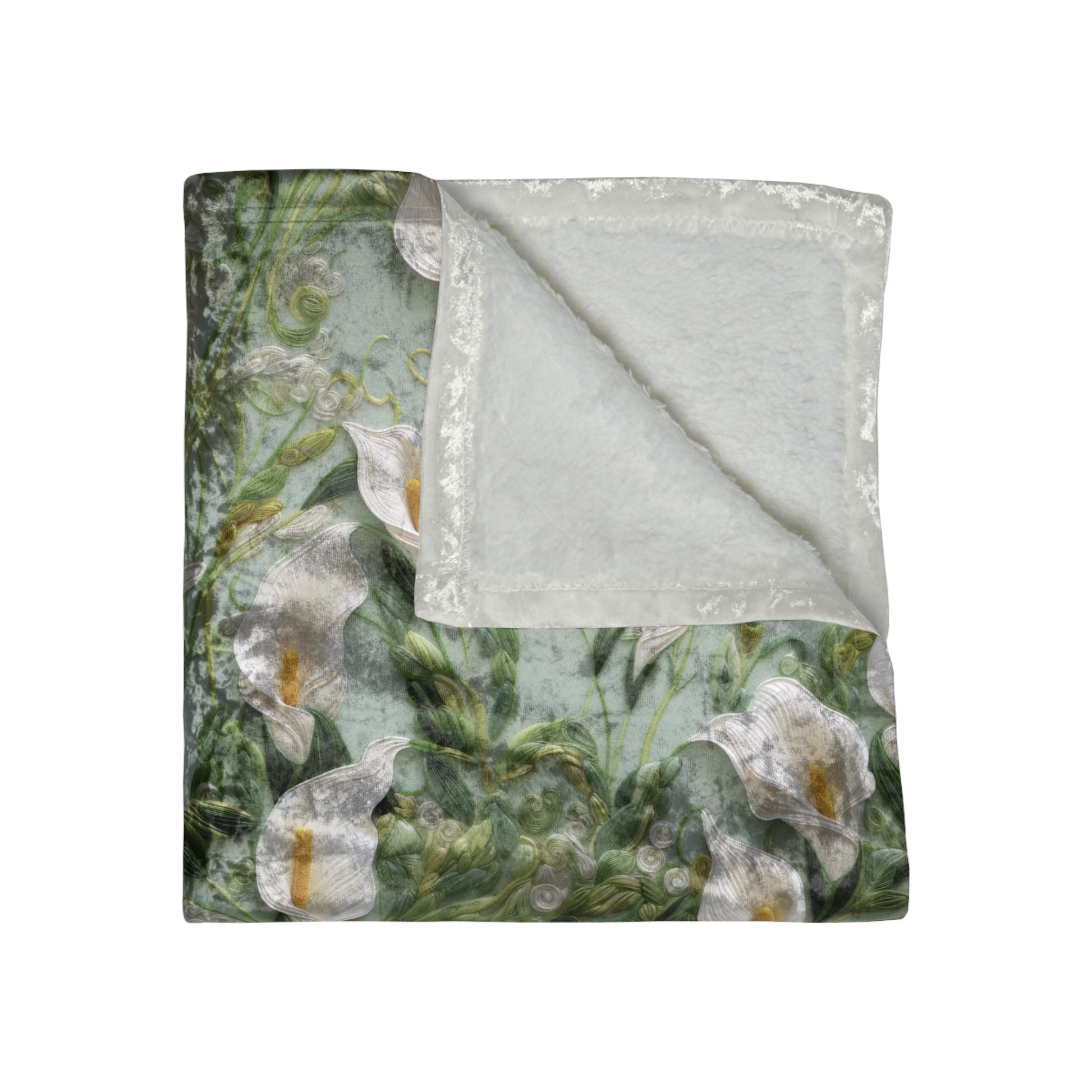 Luxurious Calla Lily Velvet Blanket 50x60 Soft, Cozy Holiday Throw for Elegant Decor | Perfect Gift for Winter, Bedroom, Living Room, and Seasonal Warmth Gift - MRSBYVALLE