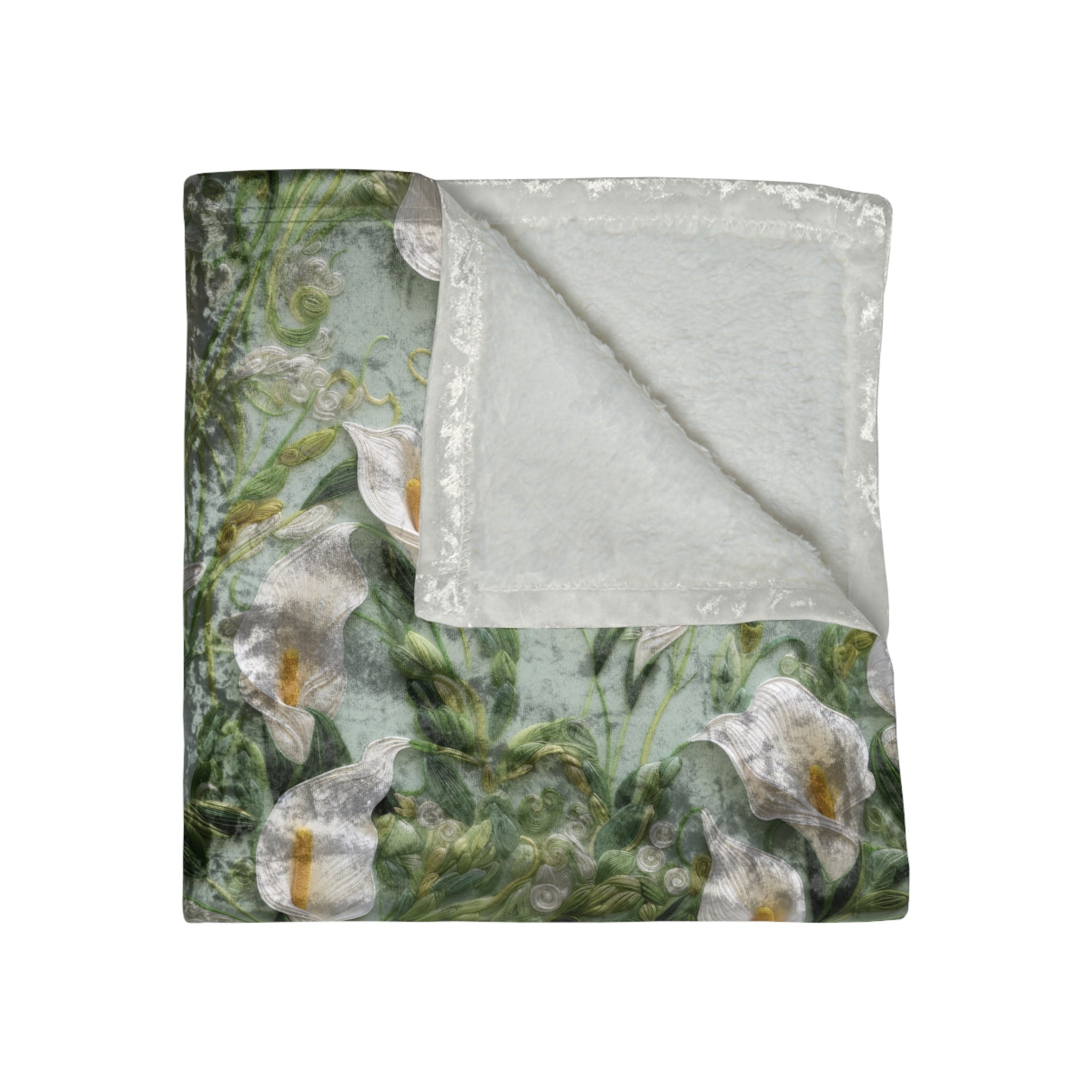 Luxurious Calla Lily Velvet Blanket 50x60 Soft, Cozy Holiday Throw for Elegant Decor | Perfect Gift for Winter, Bedroom, Living Room, and Seasonal Warmth Gift - MRSBYVALLE