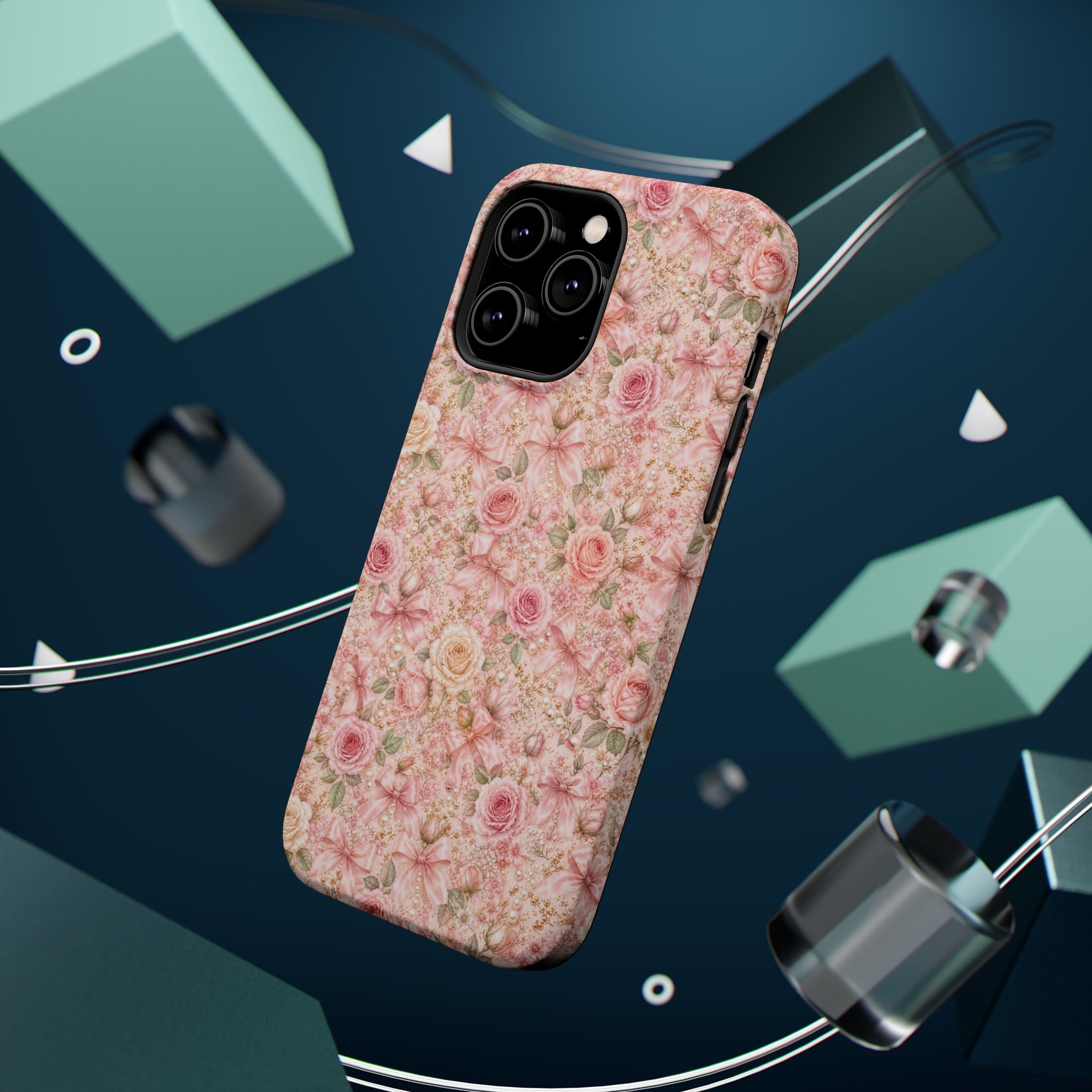 Floral Rose Pattern Magnetic Impact-Resistant Phone Case iPhone and Samsung
