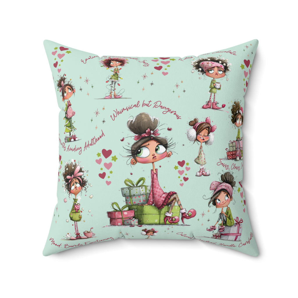 Square Pillow Too Cozy to Care Whimsical Minky Blanket for Cozy Comfort