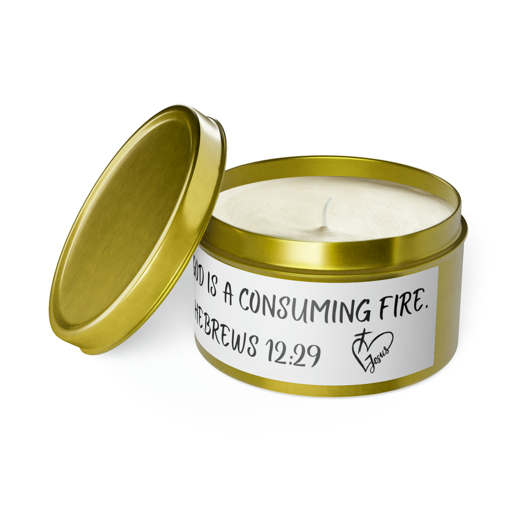 New House Sacred Light Divine Verse Tin Candles Embrace Peace with 4oz/8oz Coconut Soy Wax, Hand-Poured in USA. Lead-Free Wick, 20-40hr Burn. Evergreen, Vanilla, More. Spiritual Ambiance Awaits. Grace.