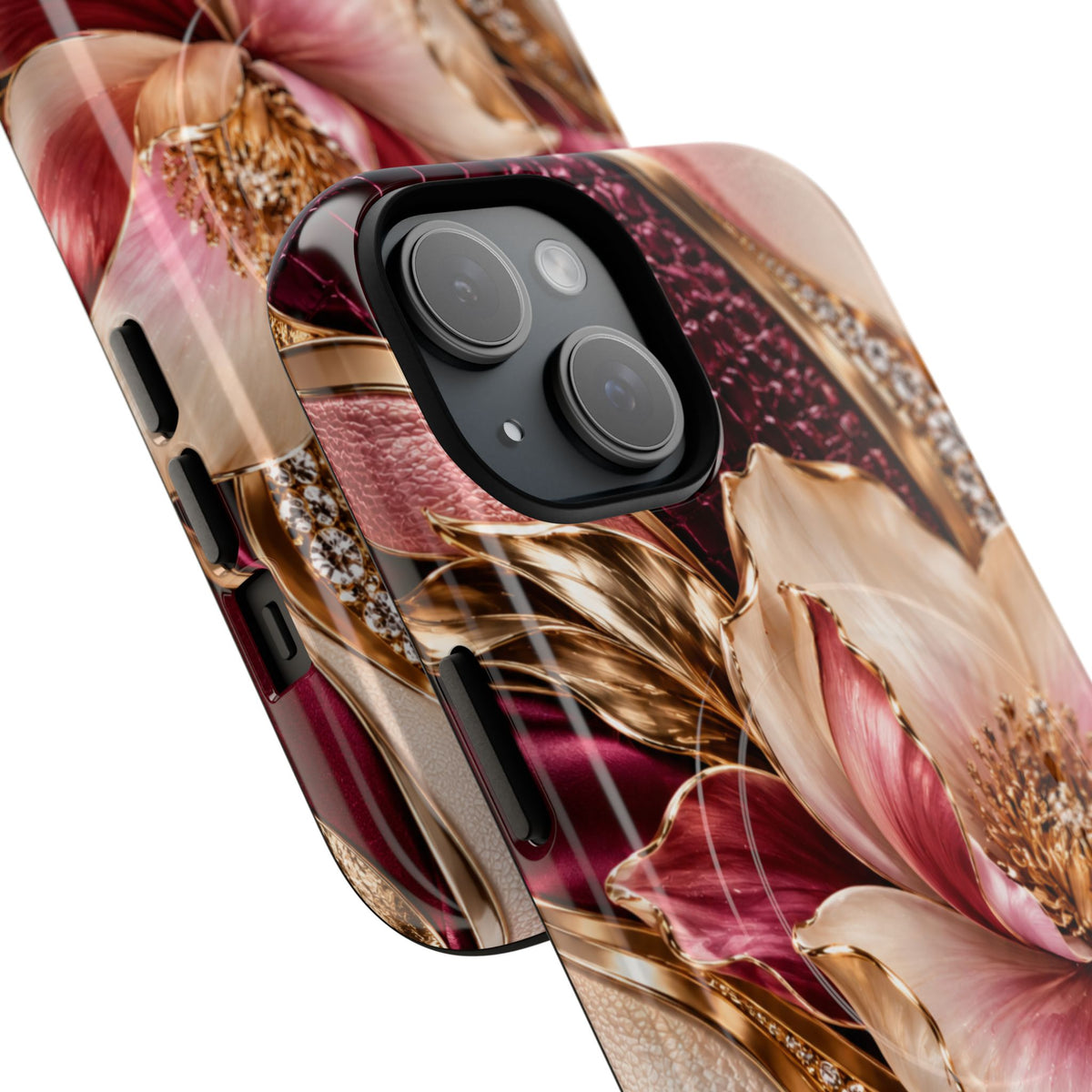 Magnetic Tough Phone Case — Vintage Rose Floral Armor
