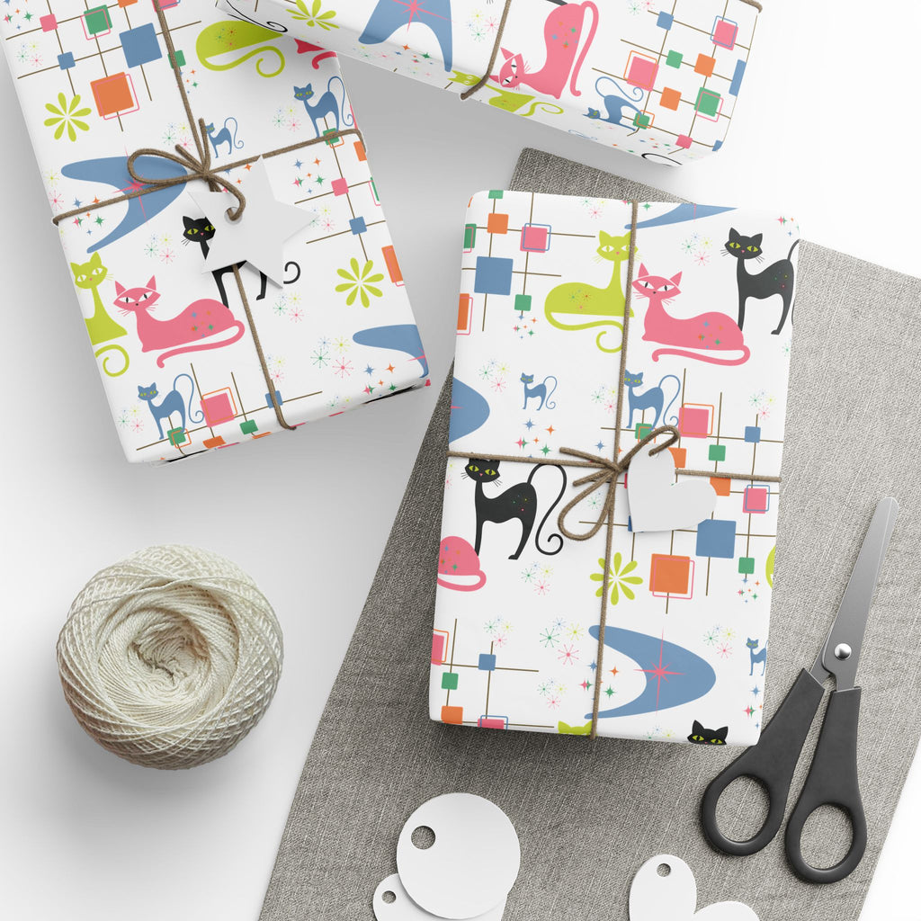 Atomic Kitty Retro Wrapping Paper — Retro Cat Gift Wrap