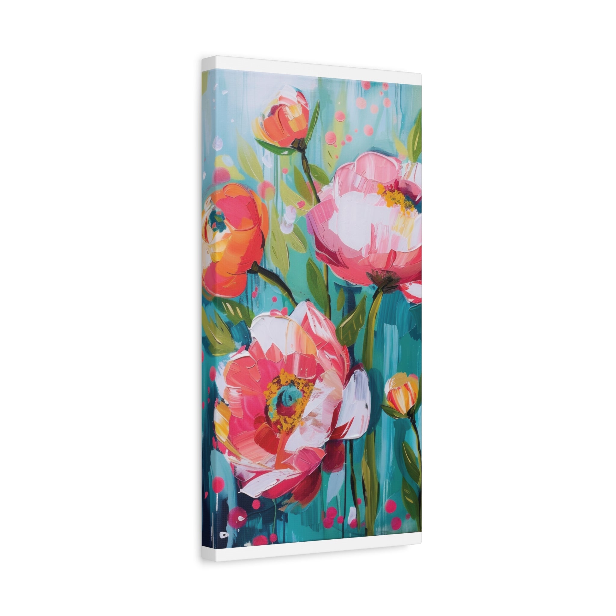 Unique Boho Floral Wall Art Matte Canvas Stretched, Vibrant Botanical Design, Perfect for Living Room, Bedroom, or Office Decor, Adds a Stylish Touch to Any Space - MRSBYVALLE