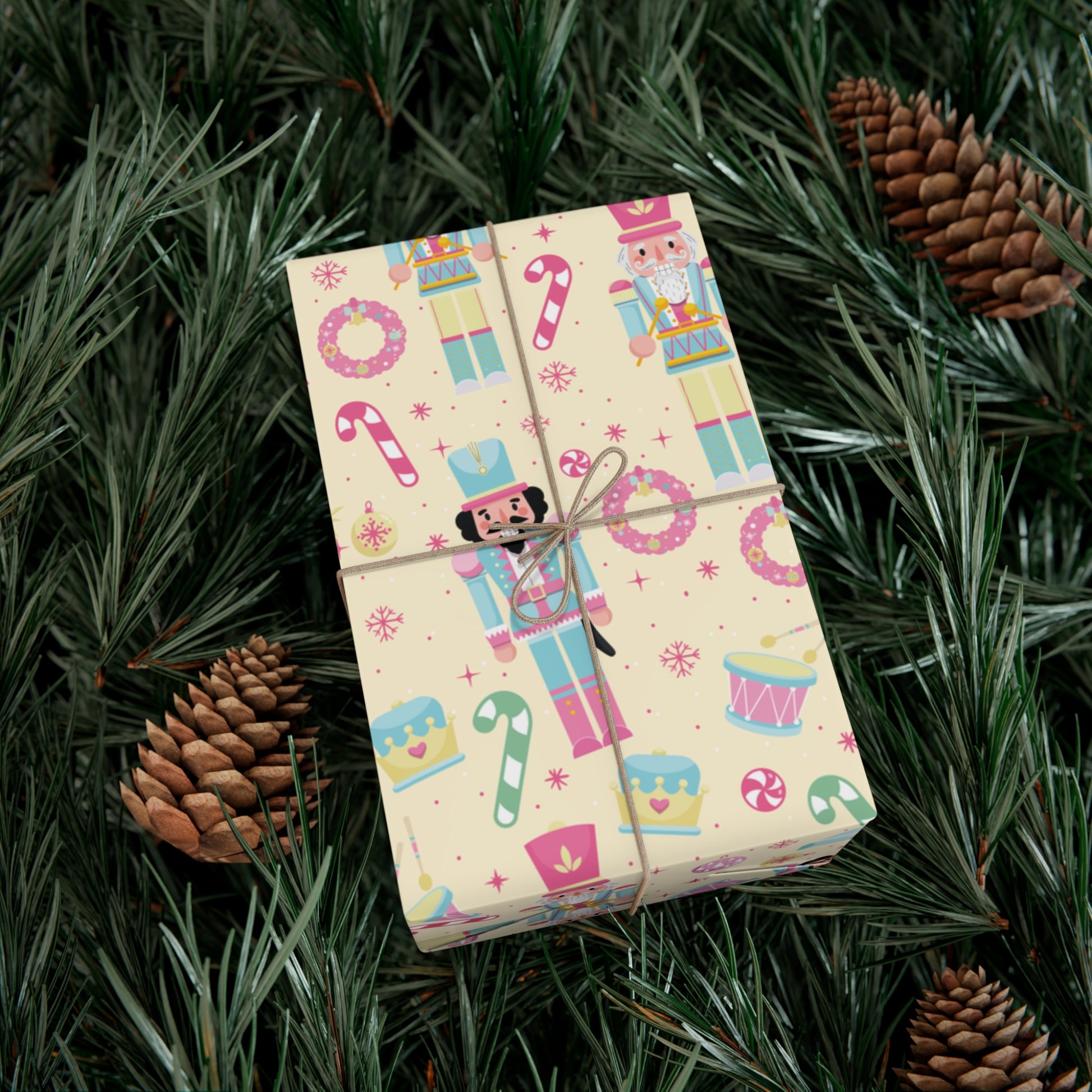 Yellow Festive Nutcracker Wrapping Paper | Vibrant Holiday Gift Wrap with Classic Nutcracker Design | Perfect for Christmas Presents Gifts Moms - MRSBYVALLE