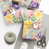 Pastel Floral Wrapping Paper | Vibrant Seasonal Blooms | Perfect for Birthdays, Special Occasions | Premium Quality Gifts Moms Weddings