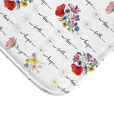 Faith, Love, and Hope Wildflower Bathmat – A Beautiful Blend of Nature’s Charm with Inspiring Words to Uplift Your Spirit and Brighten Your Bathroom