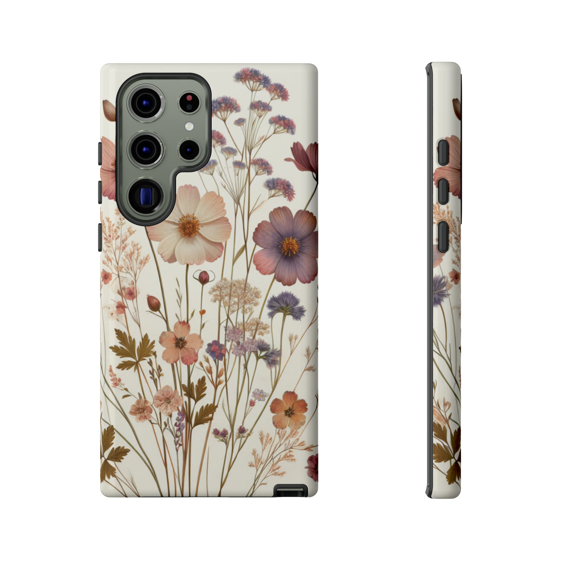 Wildflower Boho Luxury Phone Tough Case Floral Elegant Durable Stylish for Modern Devices iPhone 15, Samsung iPhone Samsung Accessory Gift for Her.