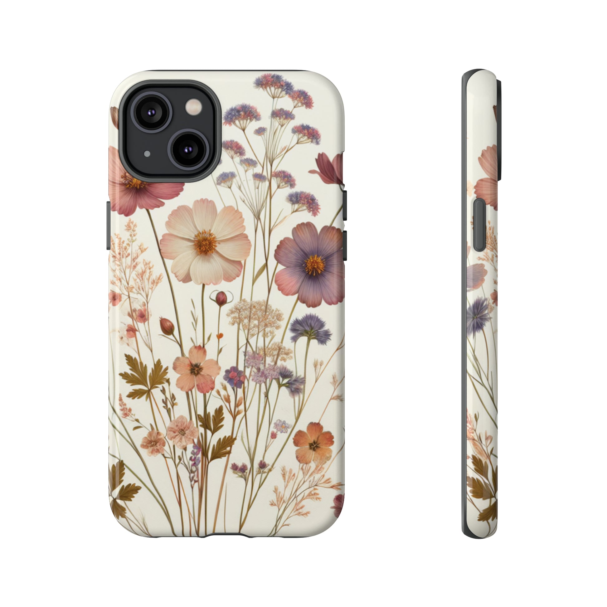 Wildflower Boho Luxury Phone Tough Case Floral Elegant Durable Stylish for Modern Devices iPhone 15, Samsung iPhone Samsung Accessory Gift for Her.