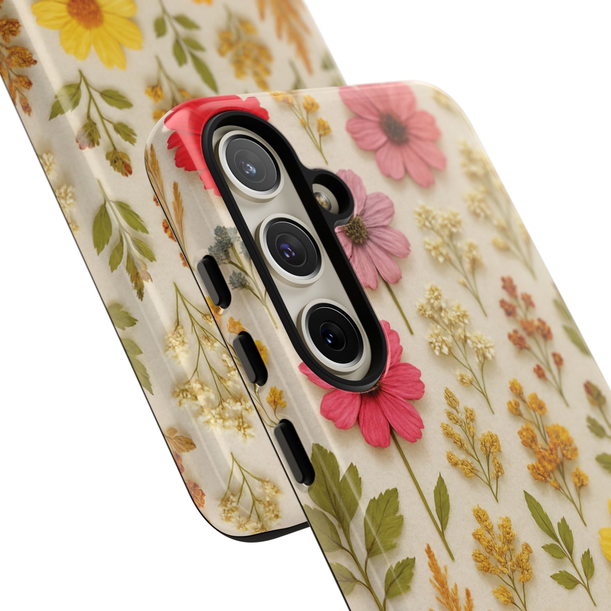 Dried Flowers Illusion Phone Case – Realistic Botanical Aesthetic, Colorful Pressed Floral Art, Trendy Nature-Inspired Protective Cover  iPhone & Samsung Models
