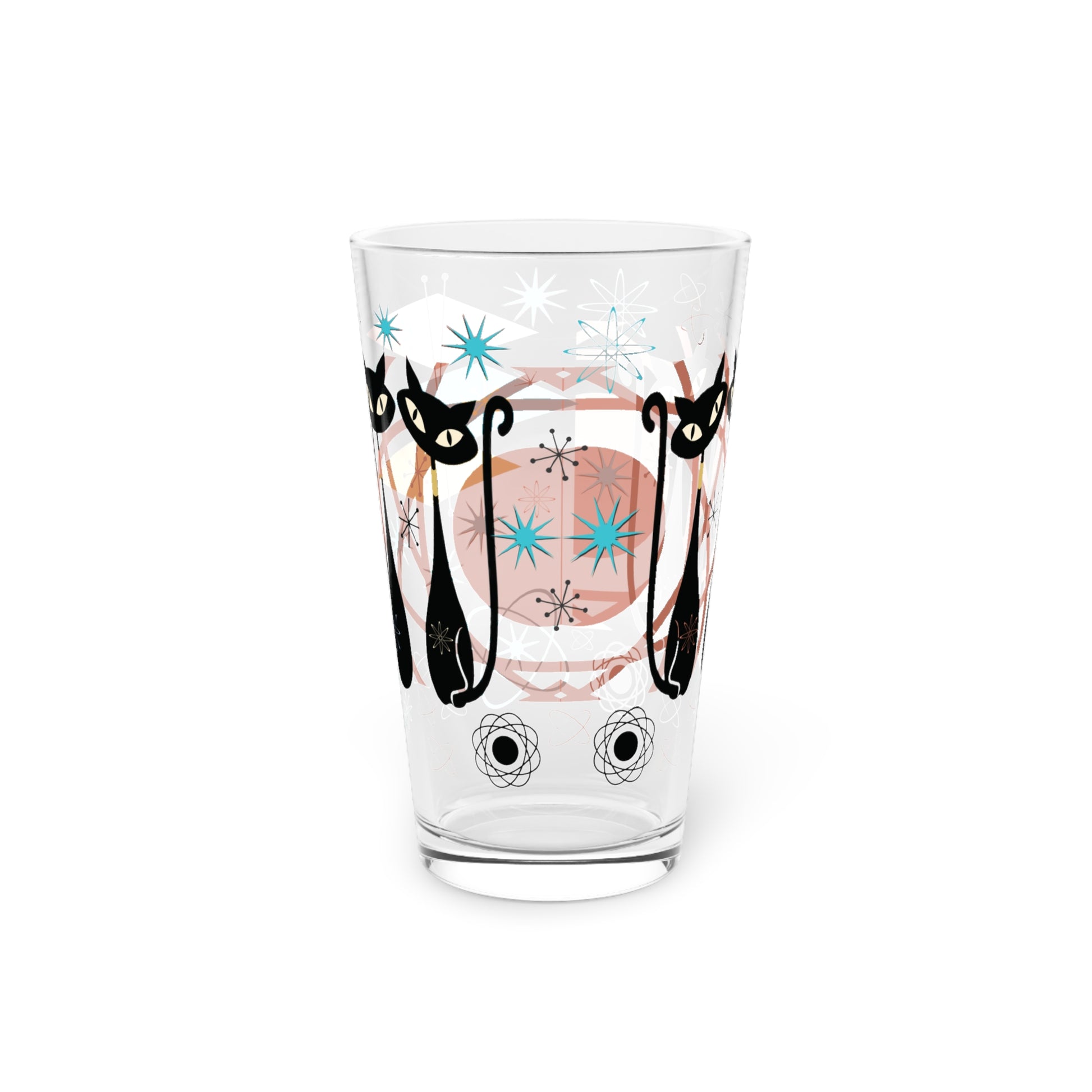 Atomic Cat Pint 16 Oz Glass Stylish & Durable Drinkware for Everyday Use, Perfect Gift Item Dishwasher Party Drinkware, Cocktail, Wedding Perfect for Parties Glassware, New House Gift.