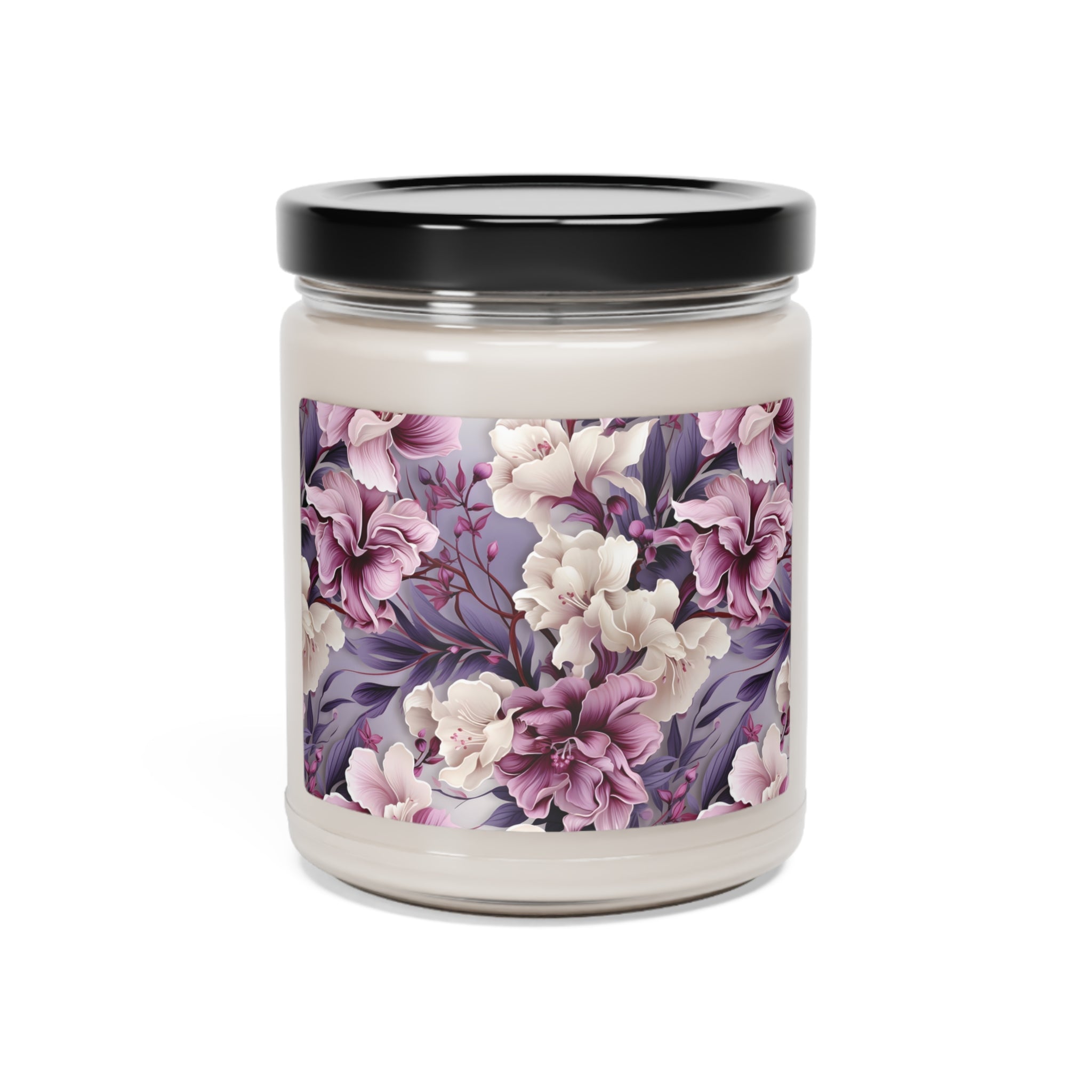 Purple Floral Candle Perfect for Relaxation Home Ambiance Scented Soy Candle, 9oz, Wedding, Bridal Shower, Mother's Day Gift Housewarming Gift - MRSBYVALLE