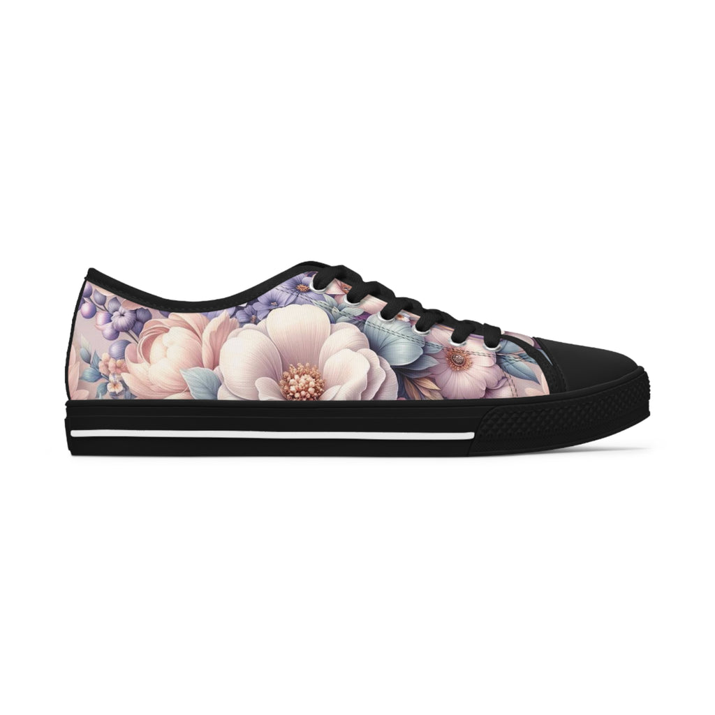 Women's Low Top Sneakers Breathable Polyester Canvas, Lightweight Stylish Floral Pastel Design, Comfortable All-Day Wear, Perfect for Walking and Everyday Activities - MRSBYVALLE