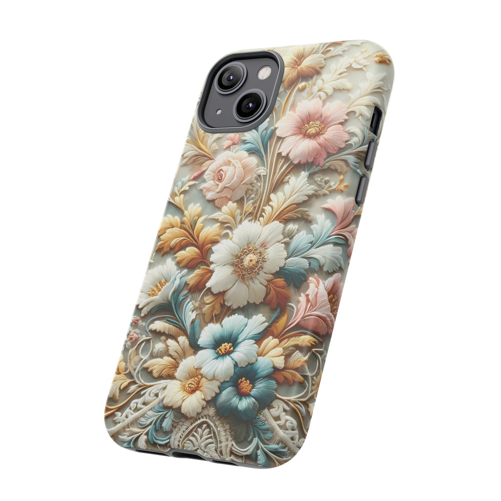 3D Elegant Faux Flowers Phone Case Stylish & Durable for iPhone Samsung Gift iPhone 15, 14, 13 Samsung Pixel Gift for Mom Accessory Gift for Her