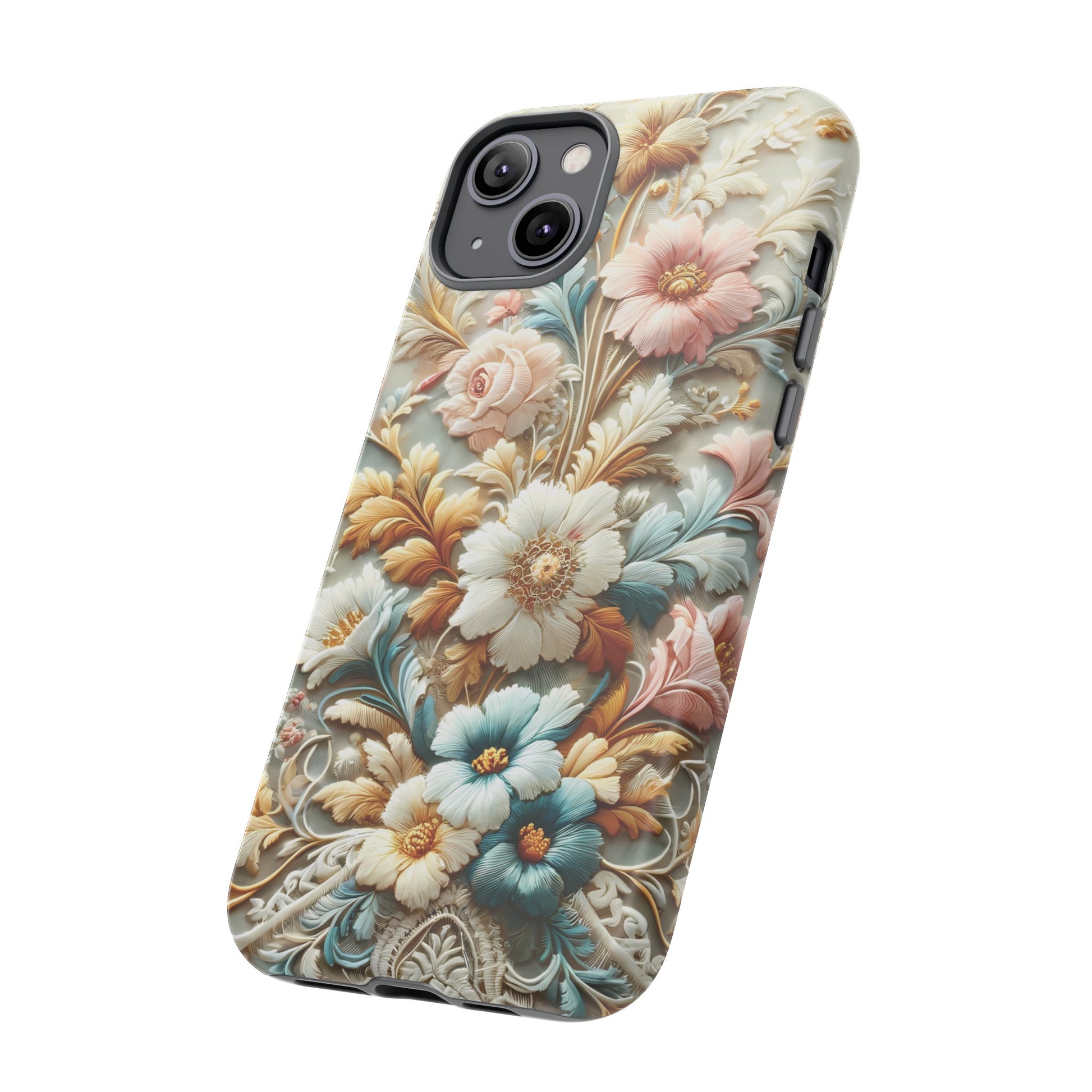 3D Elegant Faux Flowers Phone Case Stylish & Durable for iPhone Samsung Gift iPhone 15, 14, 13 Samsung Pixel Gift for Mom Accessory Gift for Her