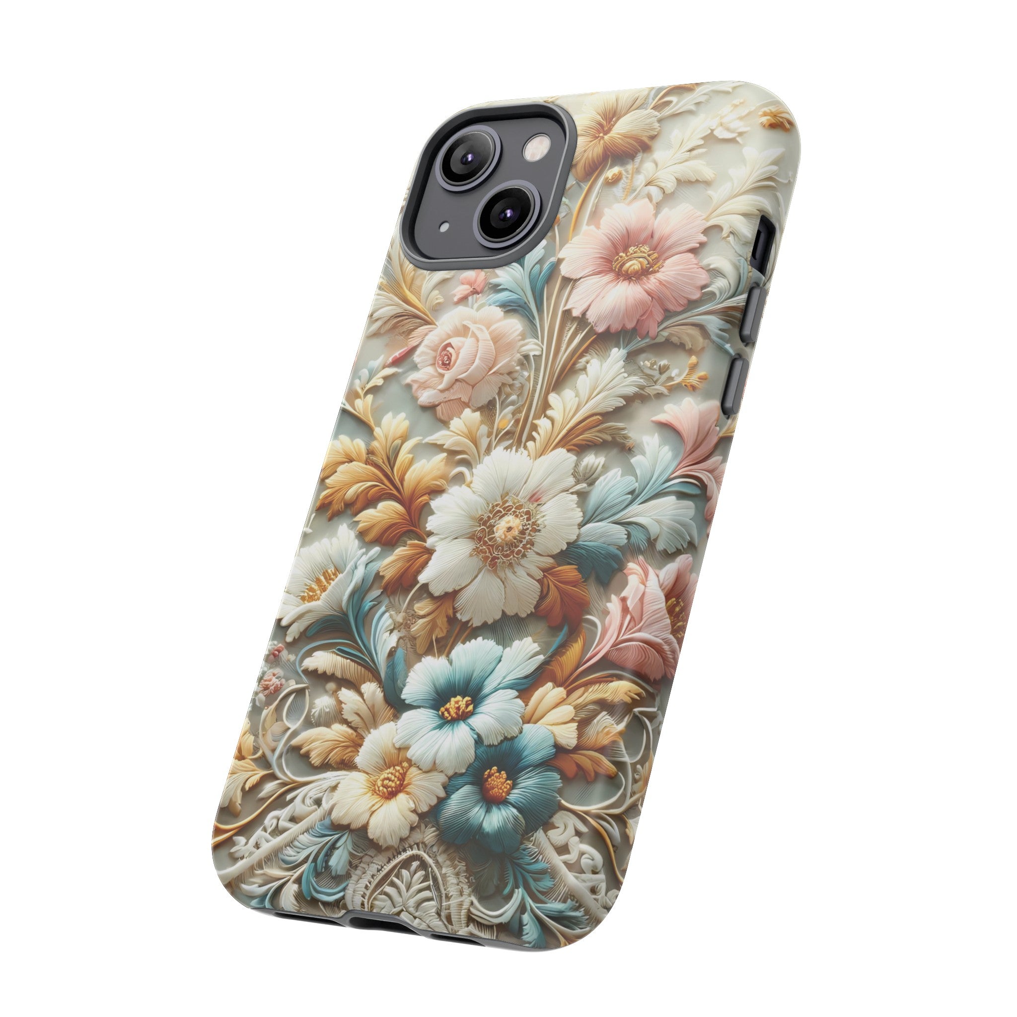 3D Elegant Faux Flowers Phone Case Stylish & Durable for iPhone Samsung Gift iPhone 15, 14, 13 Samsung Pixel Gift for Mom Accessory Gift for Her